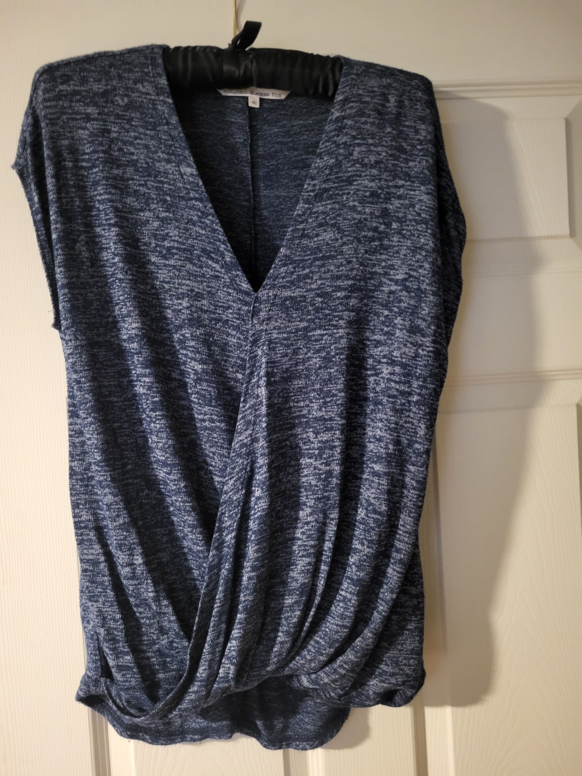 Rachel Roy Women’s Short Sleeve Faux Wrap Blue Top Size Large