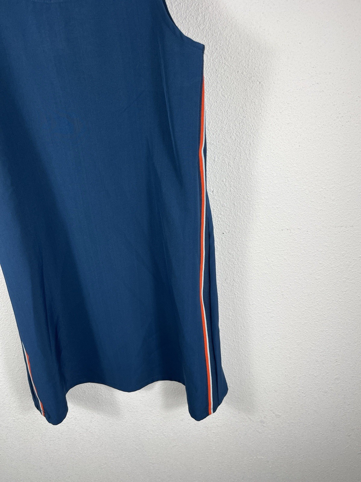 Gianni Bini Navy sleeveless tank red white XS orange piping along the side seams