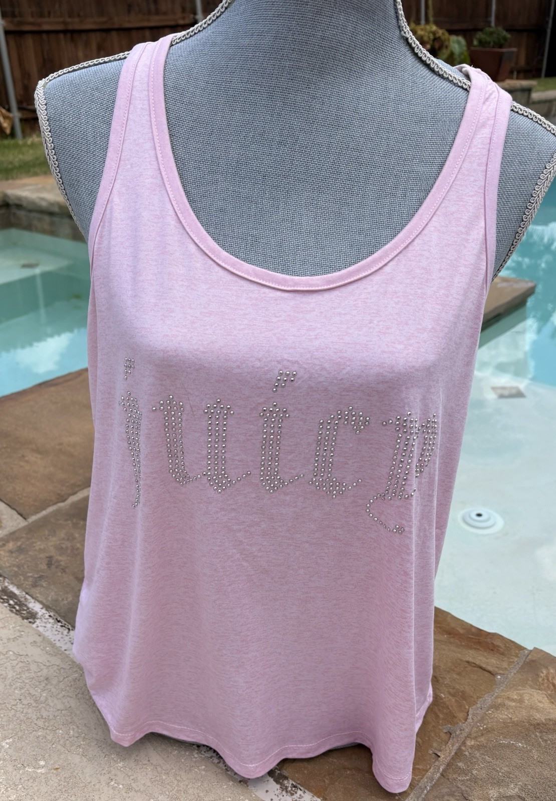 Juicy Couture Sleepwear Pink Tank Top Bling XL Extra Large