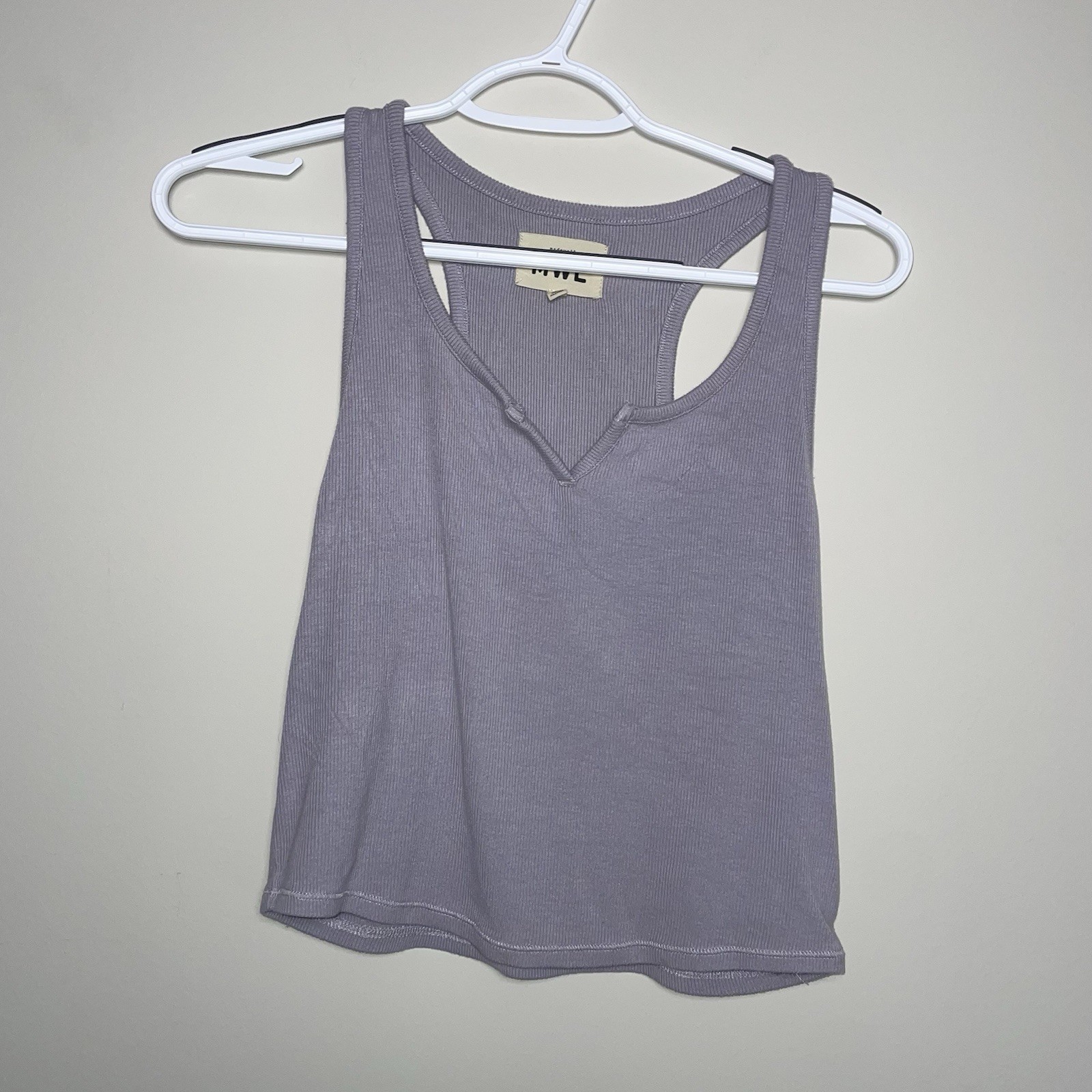Madewell S Light Purple Ribbed Cutout V Neckline Tank Top Summer Flowy