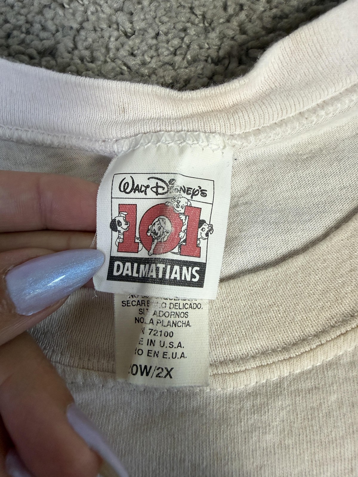 Vintage Disney Shirt Womens 20W/2X White Movie Promo 101 Dalmatians Floral 90s