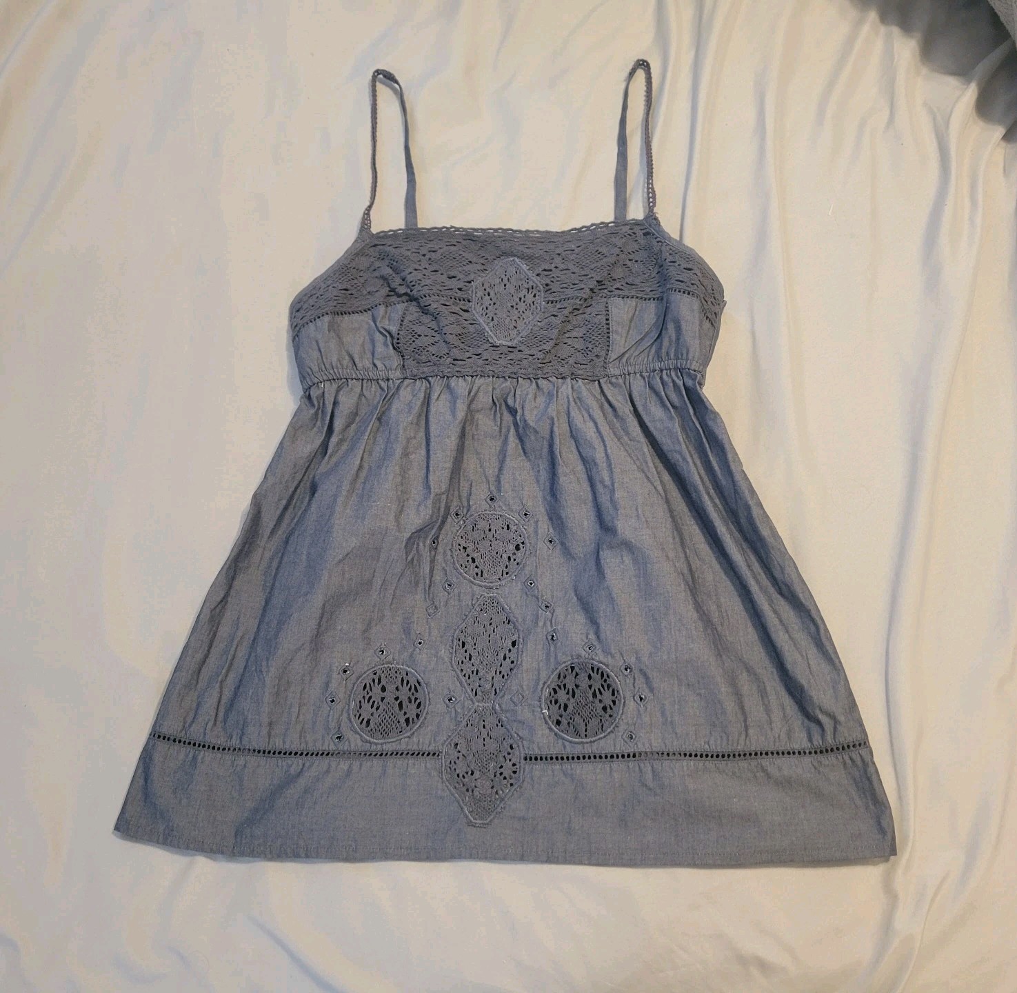 NWT Charlotte Russe Chambray Blue Cami Top