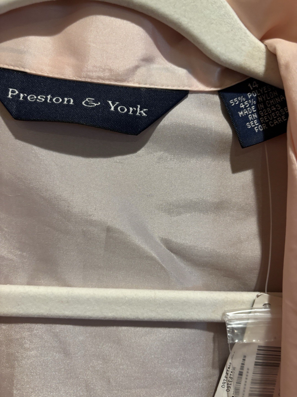 Preston & York Top Women’s 14 Pink Long Sleeve Front Tie Polyester/Nylon Blend