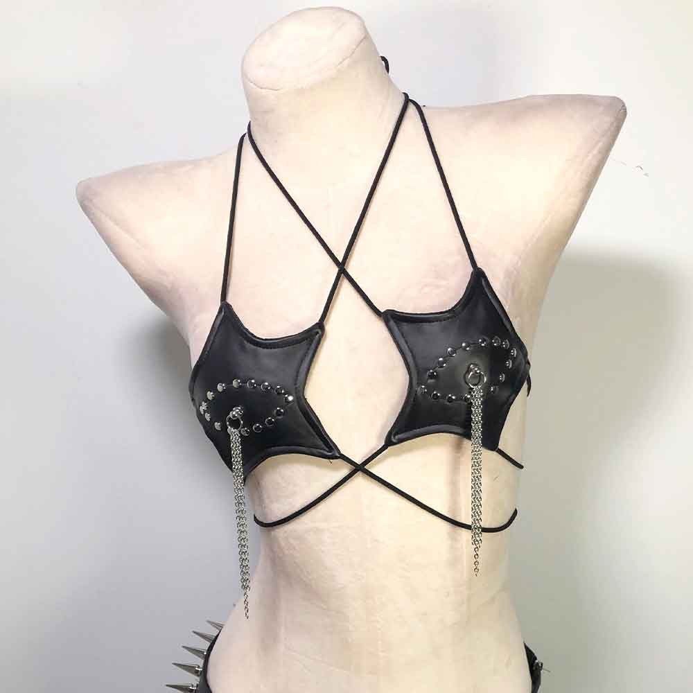 Goth Tops Punk Rock Clothes Vintage Grunge Emo Clothing Y2K Gothic Tank Spiked