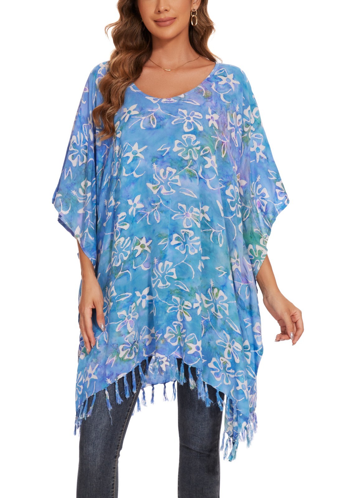 Beautybatik Boho HandMade Batik Caftan Women Tunic Top Blouse Plus Size XL to 4X
