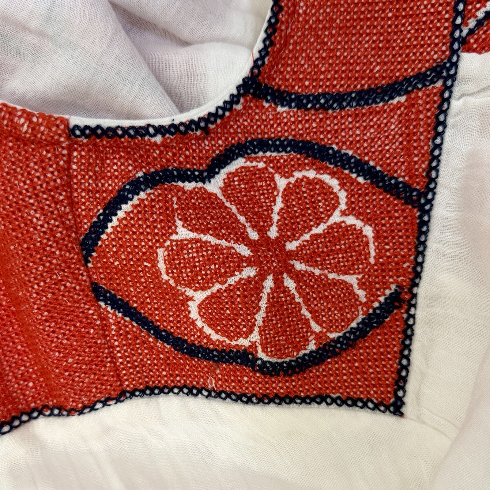 APNY Hi-Low Blouse Sz M Embroidered Tunic 3/4 Bell Sleeves Hippie 4th Of July