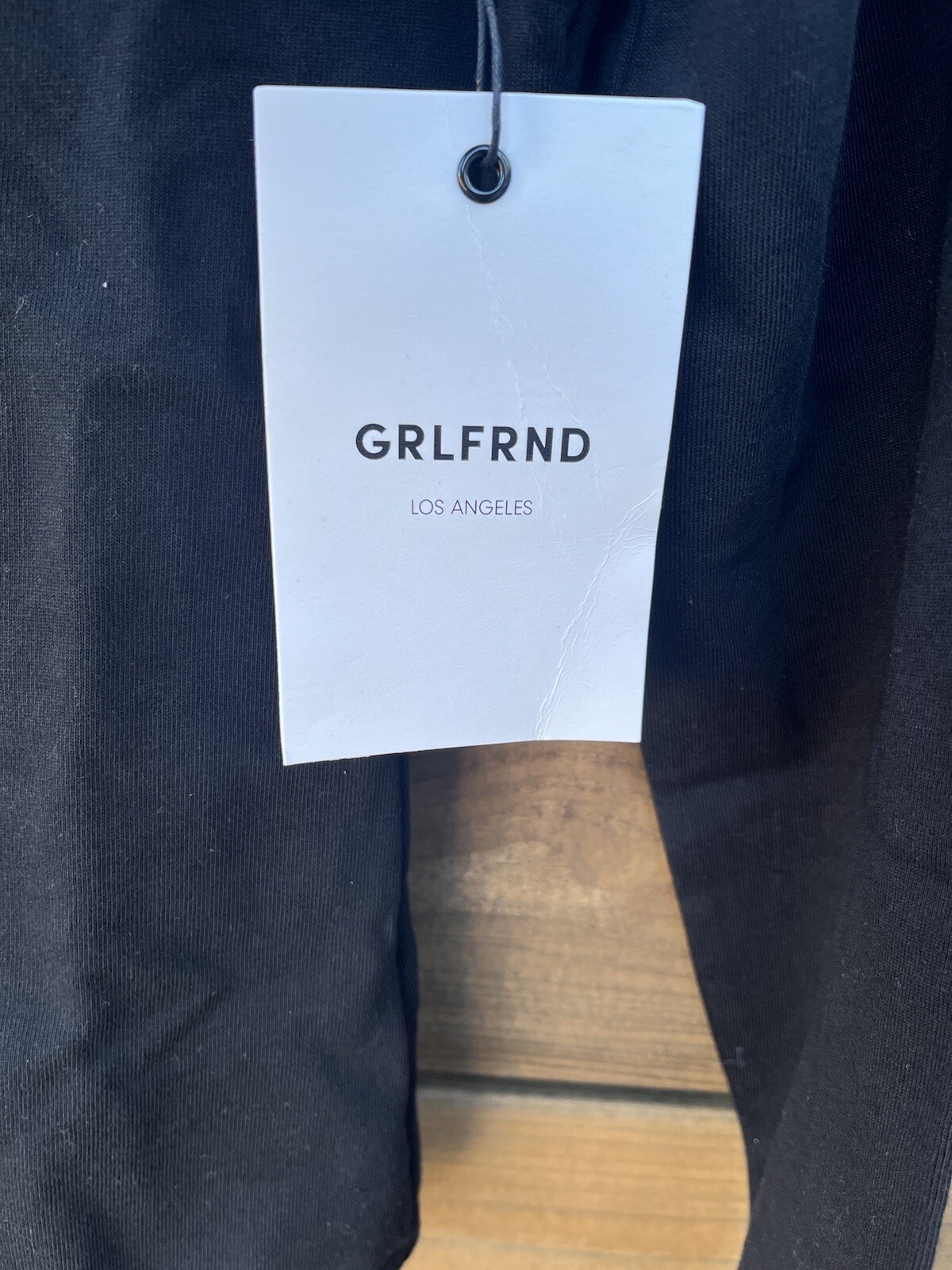 NWT Grlfrnd ‘Eryka’ V-neck long sleeve shoulder pad bodysuit, Black, XSmall