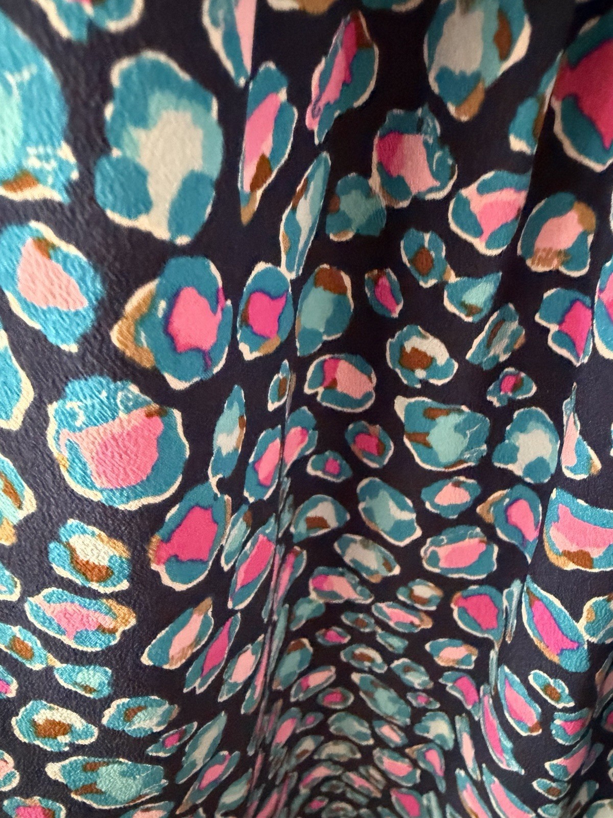 Lilly Pulitzer Flower Print Blouse, V-Neck Long Sleeve Tie Accent, Size M