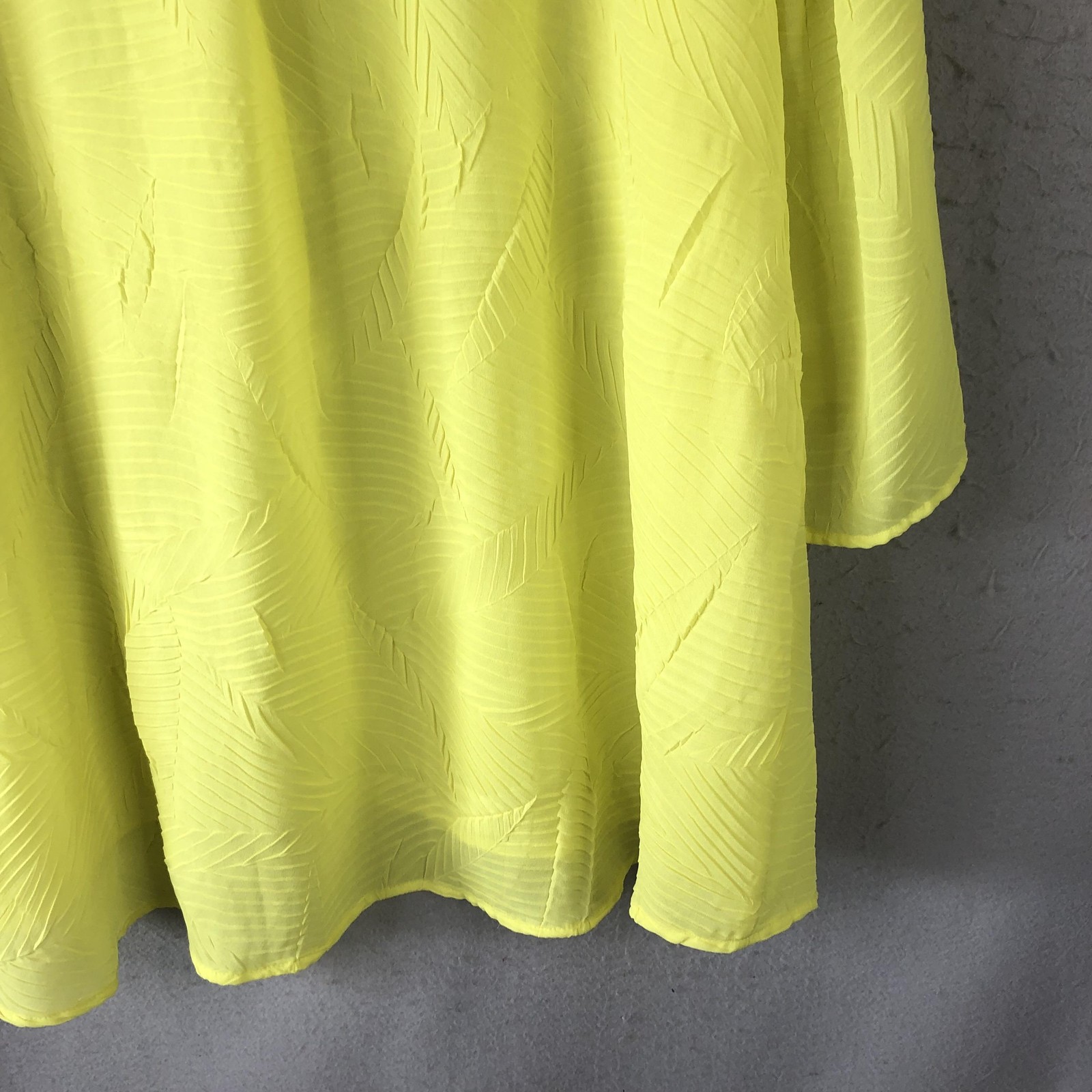 Neon Yellow Shirt Womens 2X Yellow Button Front Blouse Tunic Bold Summer