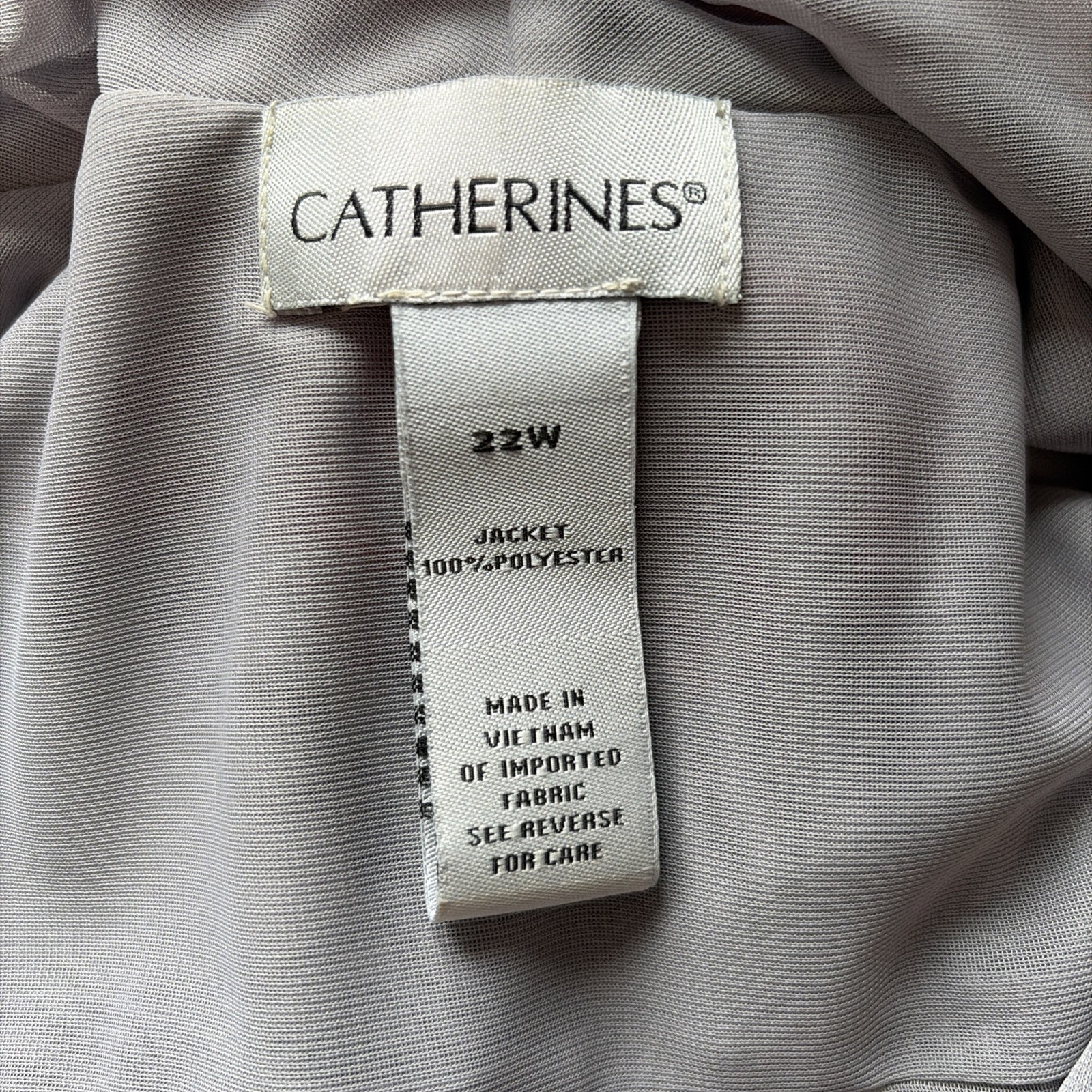 Catherines Sheer Open Front Cardigan Topper Size 22W Gray Elegant Whimsigoth