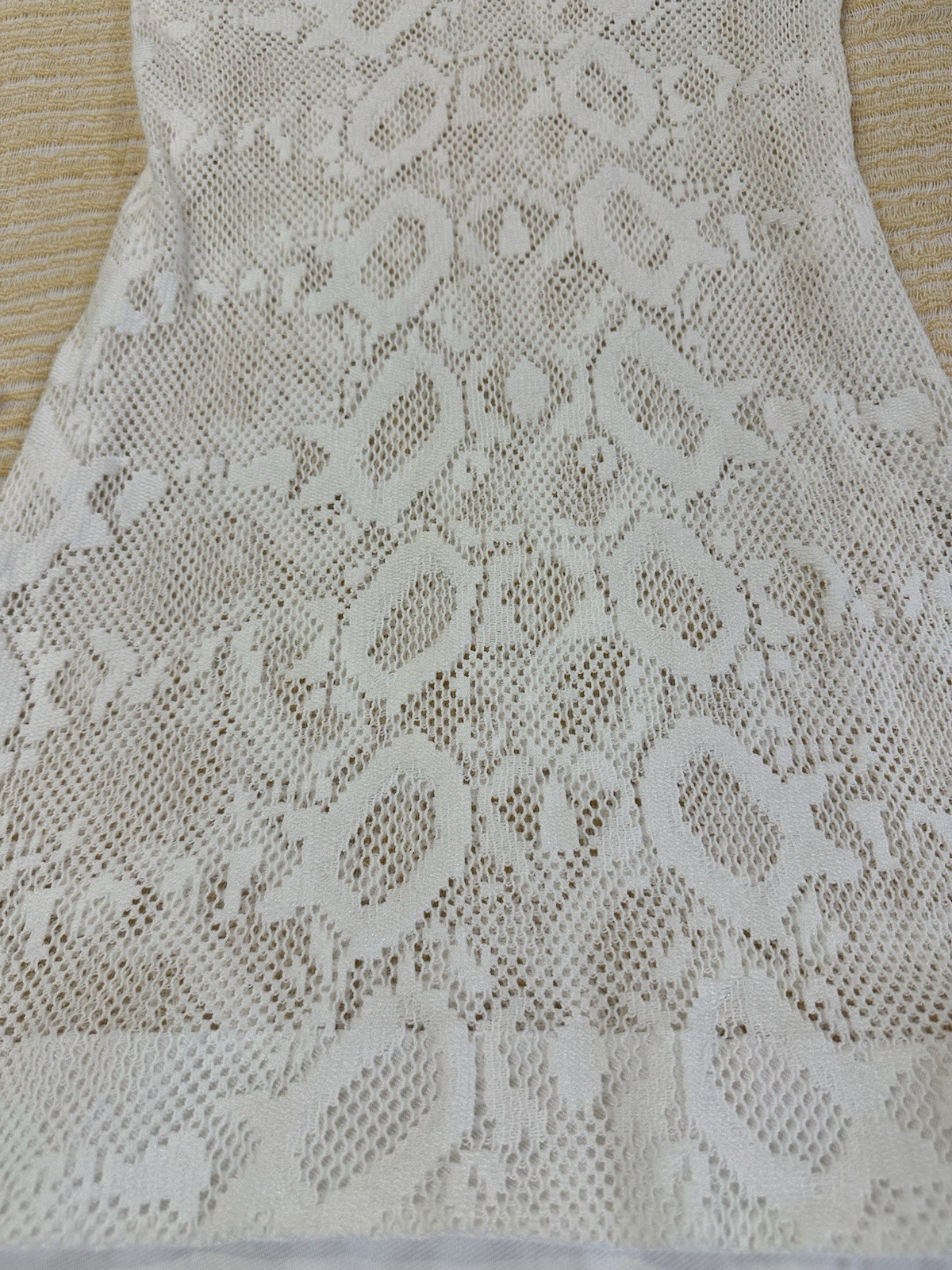 Roberto Cavalli Beachwear White Lace Crochet Mini Dress / Cover Up Size M