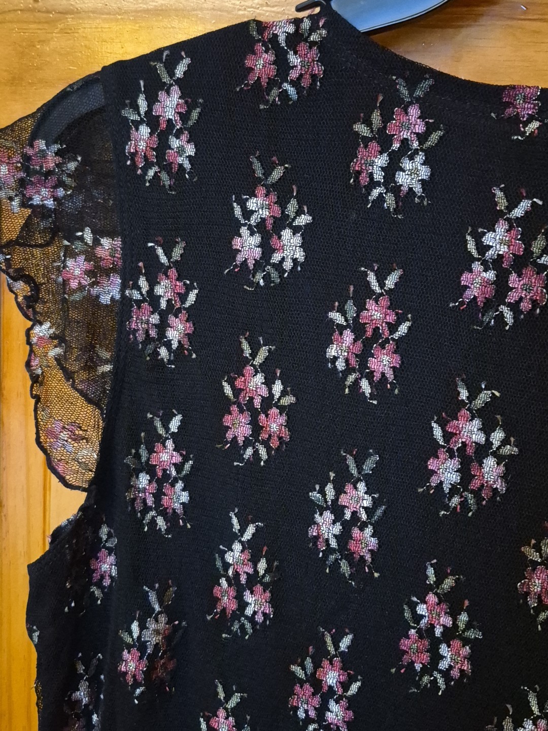 Style & Co Women’s Top Blouse Stretchable Black Lined Embroidered Size 1X NWOT