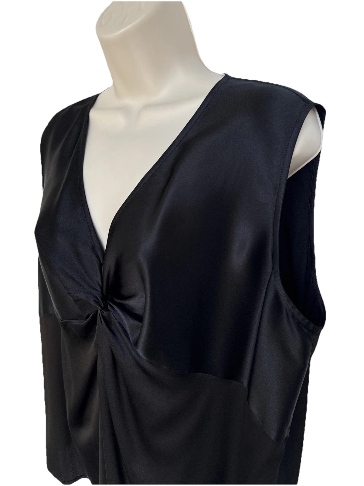 MARINA RINALDI Silk Blouse Dressy Tank Top Black US16 Classic Lingerie Vibes