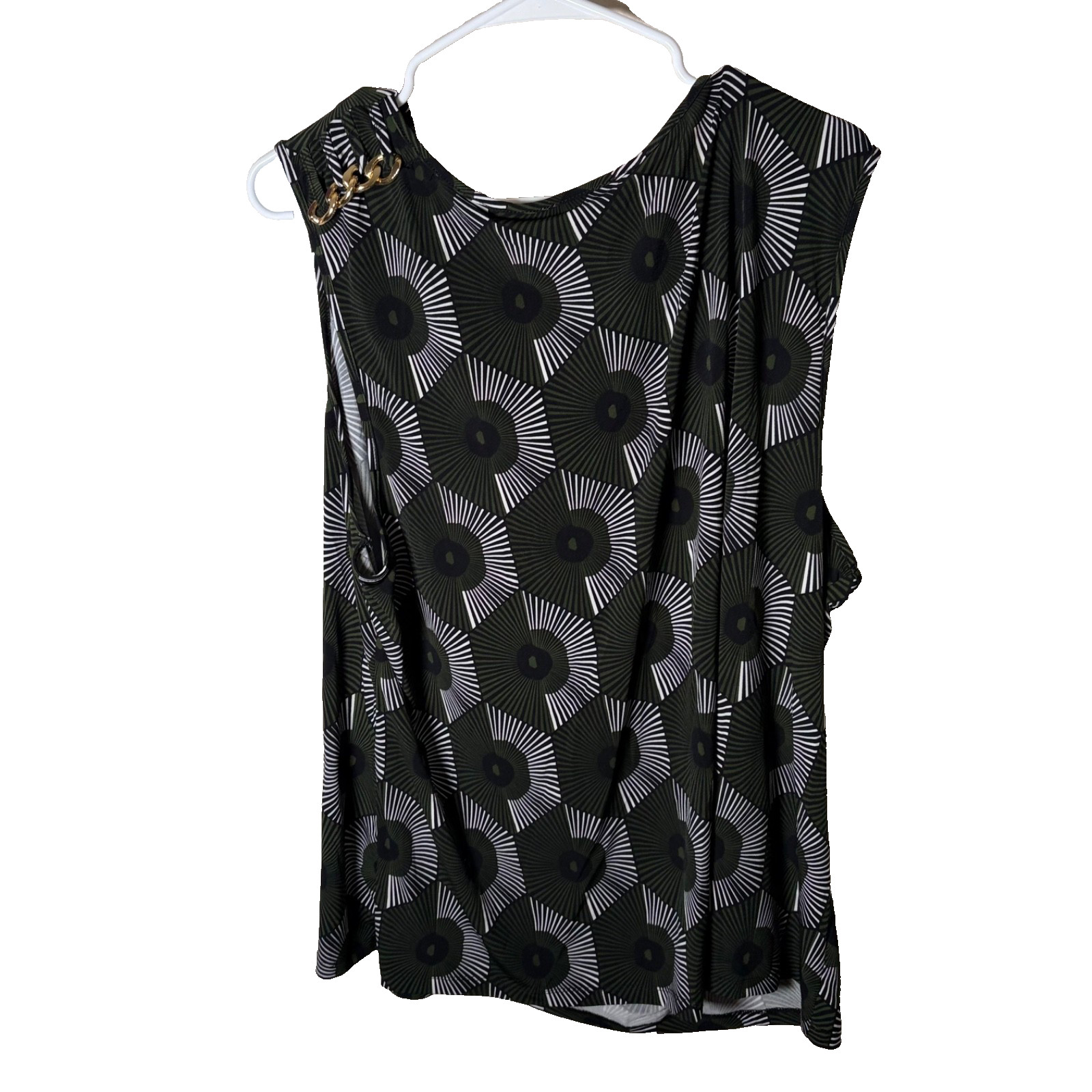 Carolyn Taylor Tank Top Women’s 3X Cowl Neck Sleeveless Chain Causal