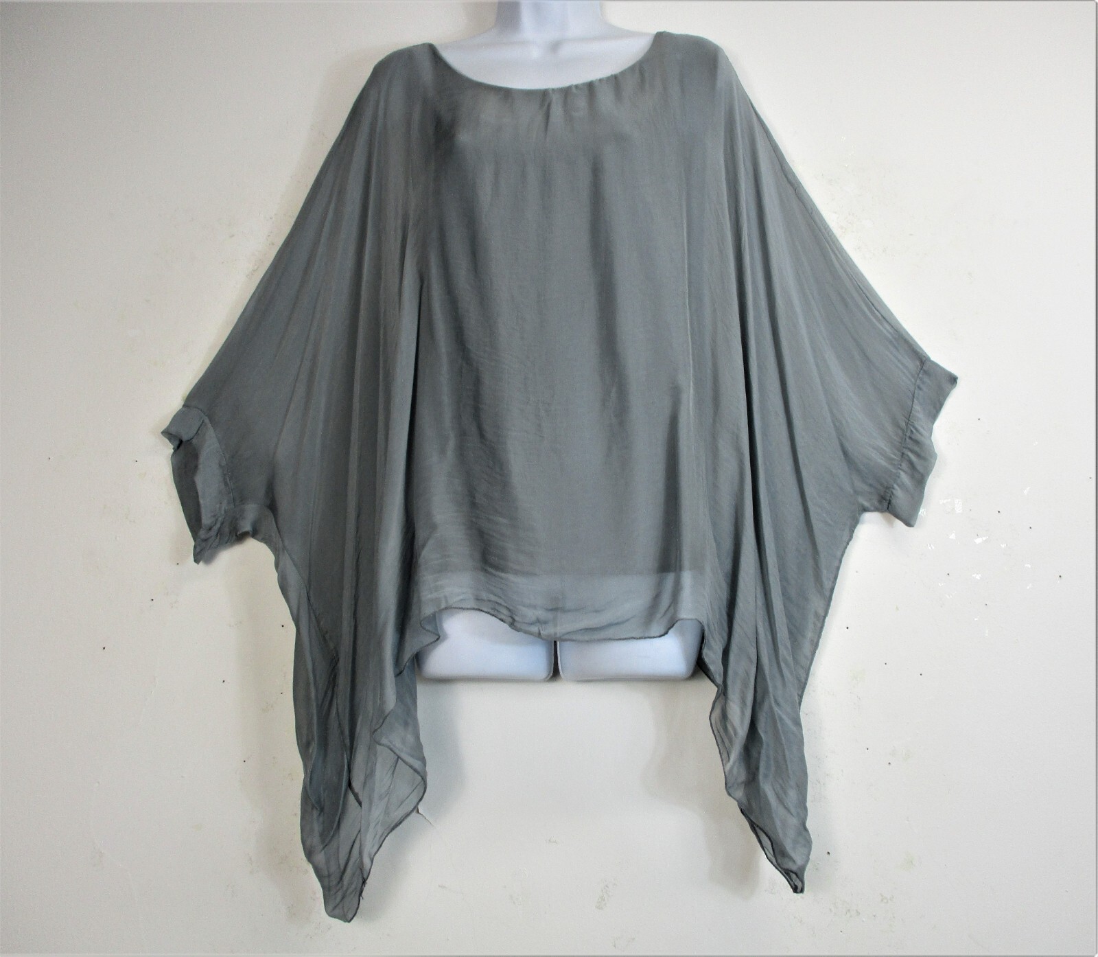 Obsession Lagenlook Kaftan Top 30% Silk 70% Viscose 3/4 Raglan