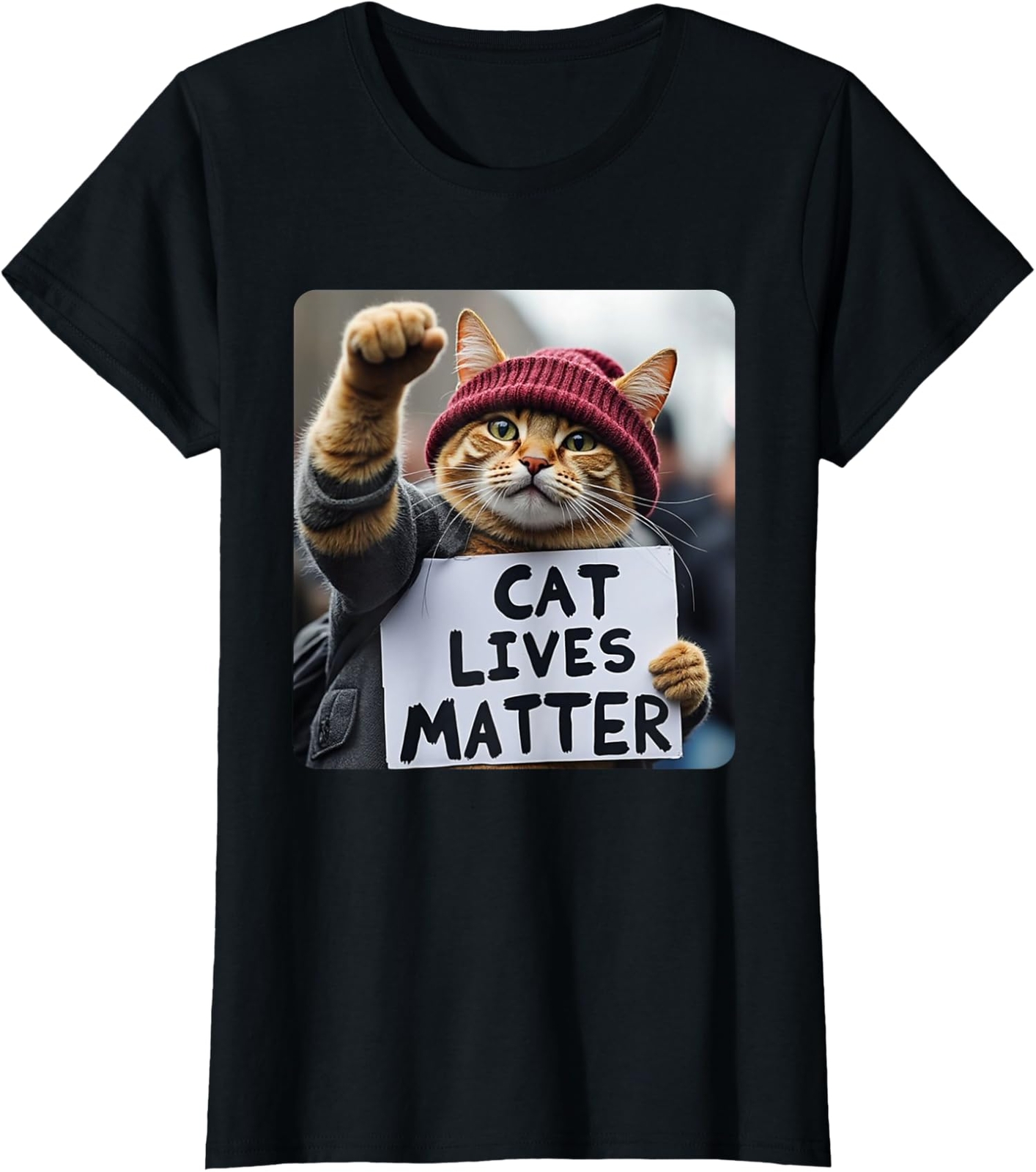 Donald Trump 2024 Cat Lives Matter Funny Cat Quotes Ladies’ Crewneck T-Shirt
