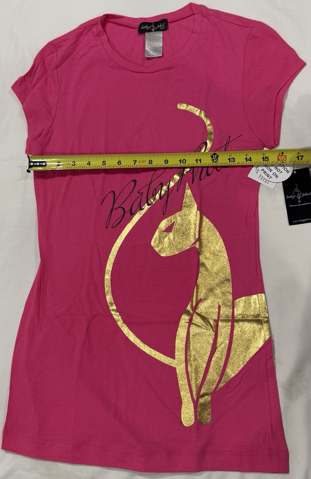Baby Phat Jean CO Hot Pink Short Sleeve Shirt Size L NWT