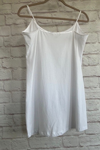 XL/1X/2X/3X New Cotton Long White Stretchy Knit Tank Top Extender Tee