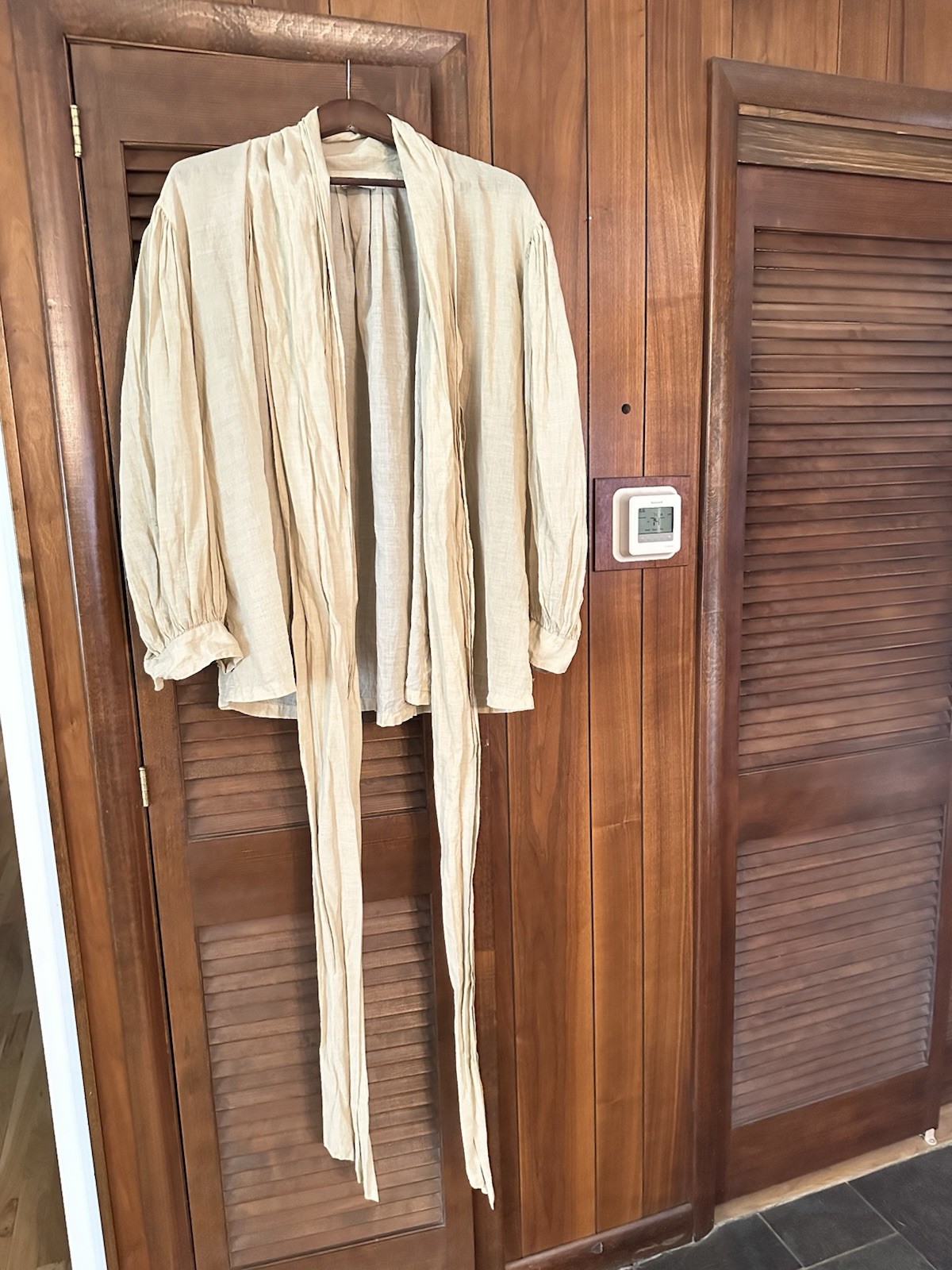 Vintage Dries Van Noten Oversized Blouse Attached Scarf Sash | Made in Italy
