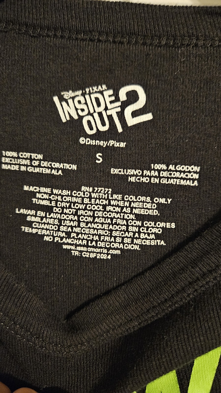 Disney Pixar Inside Out 2 Disgust EWW Long Sleeve Crop Top Womens Juniors S
