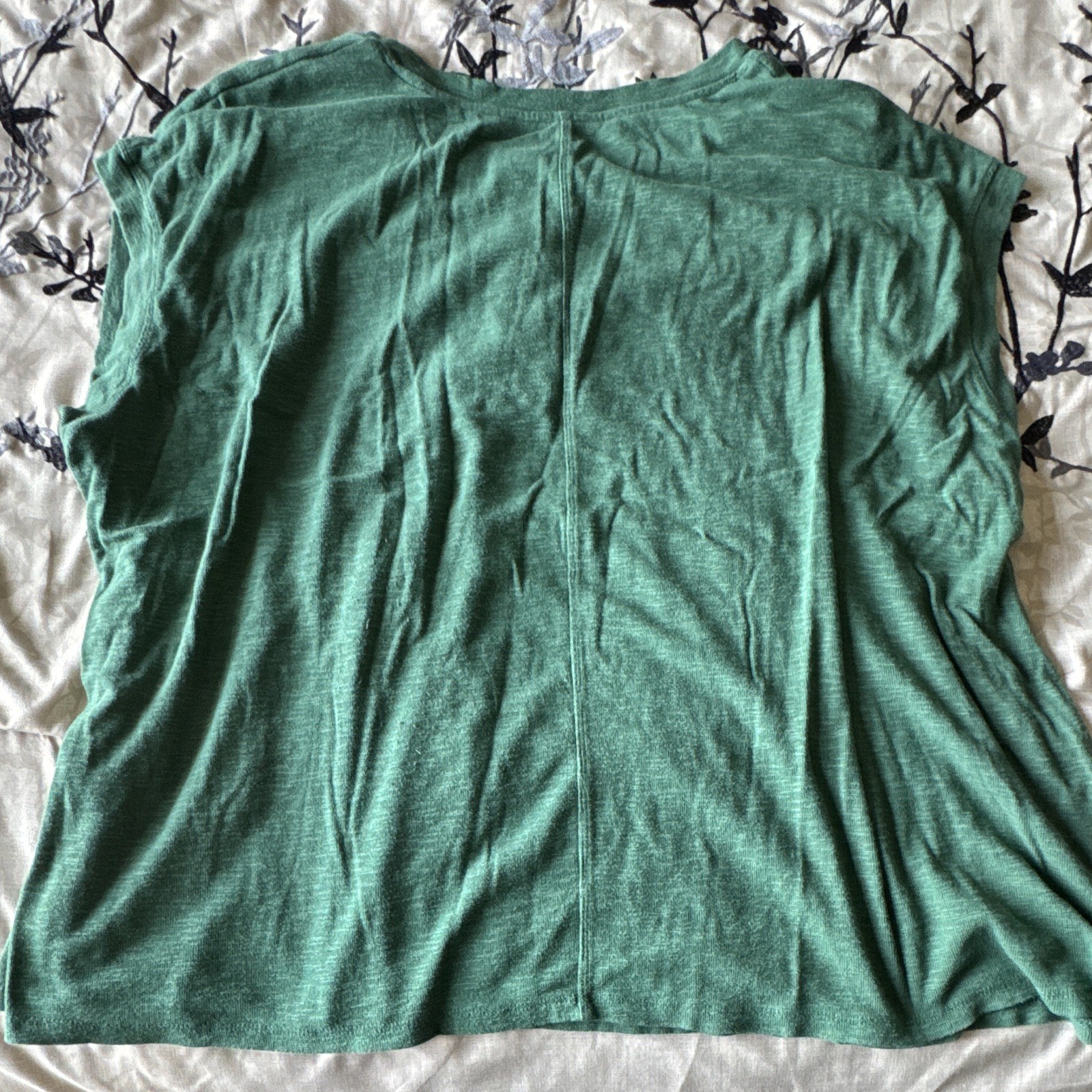 Lane Bryant Green Solid Button Henley Knit Short Sleeve Pullover Top Plus 26/28