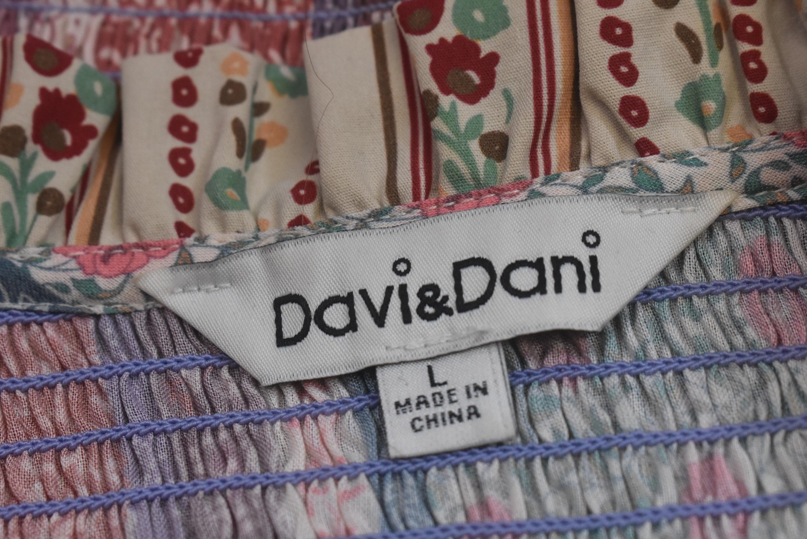 Davi & Dani Shirt Womens Large Multicolor Boho Flutter Sleeve Tassel DT30936
