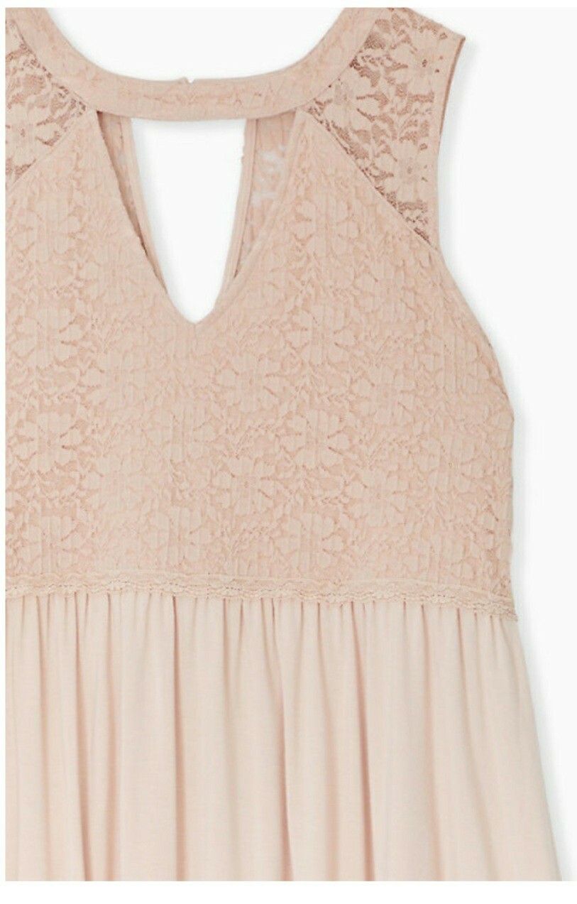 NWT Torrid Plus Sizes 3X or 4X Super Soft & Lace Pale Pink Babydoll Tank