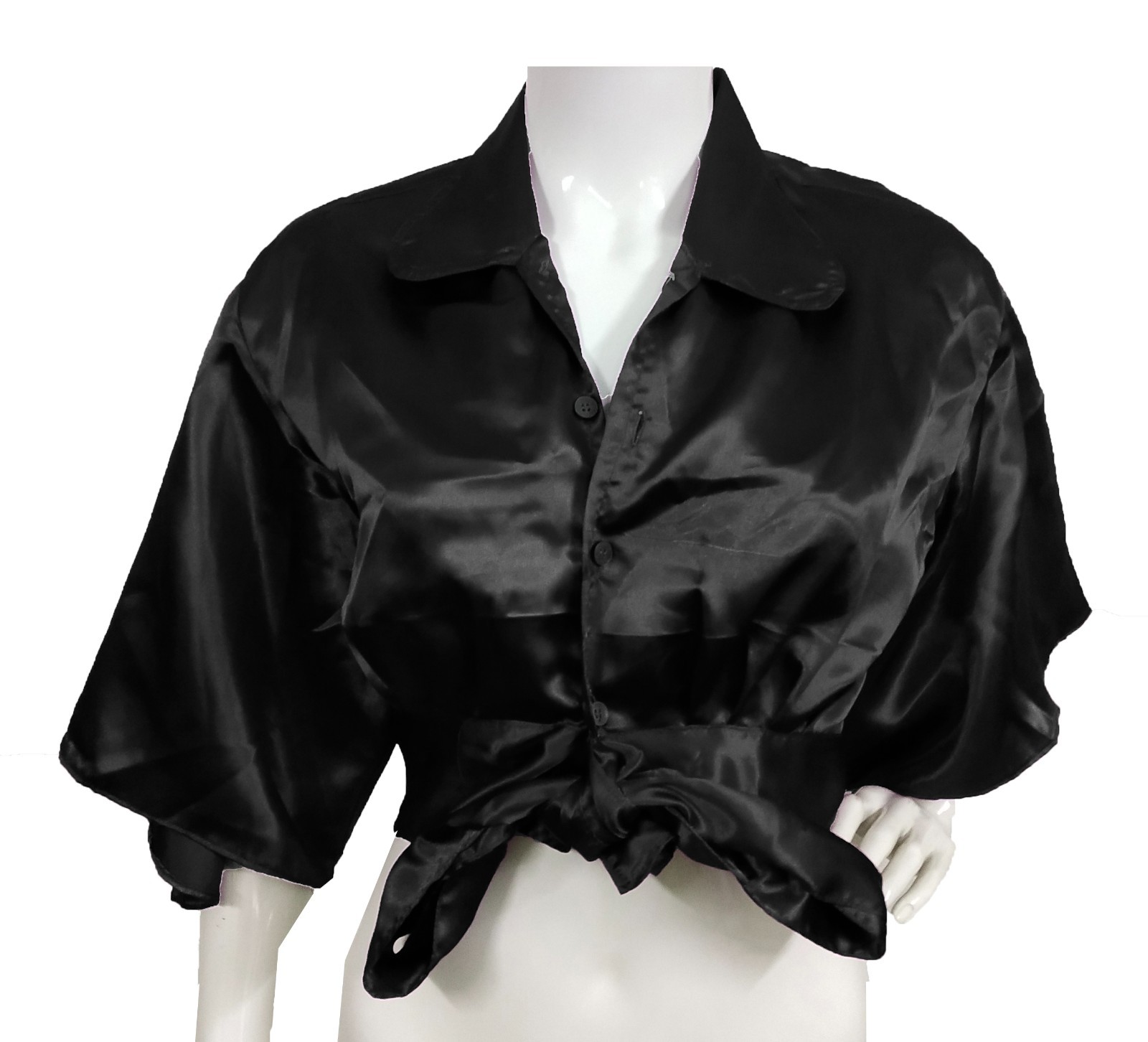 Stylish Designer Satin Ruffle Button Down Party Shirt for Women & Girls S116