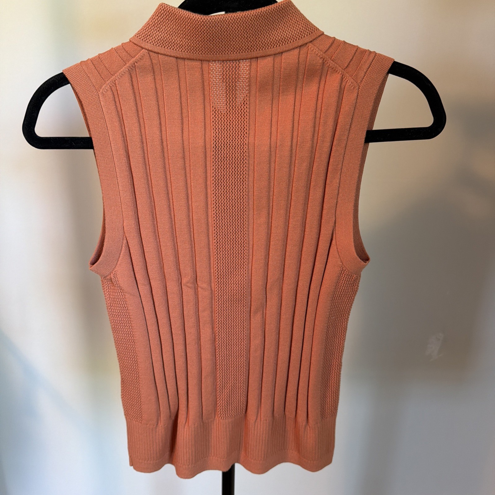 Athleta fairway polo light sweater knit Tank Top sunbaked clay color Small