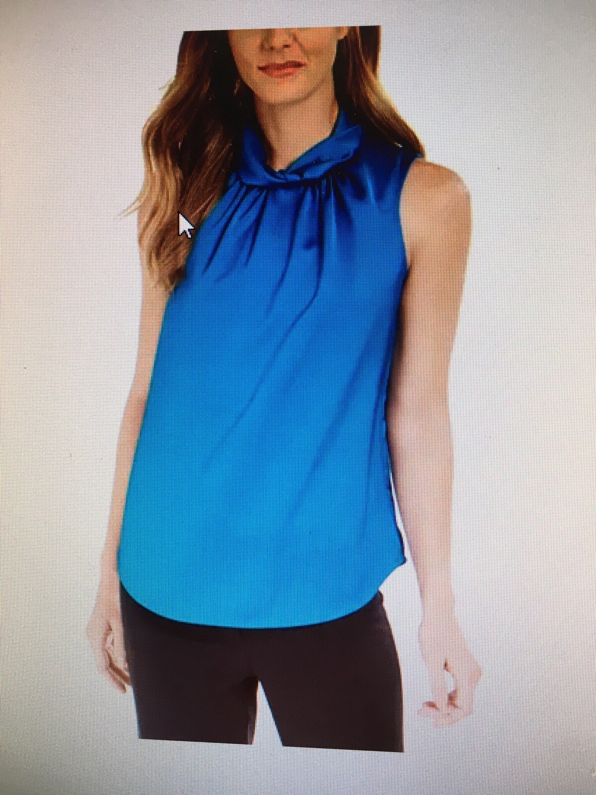 NWT Womens Cocktail Blouse Size 8 ANNE KLEIN Teal Blue Satin Wrinkle Free $69