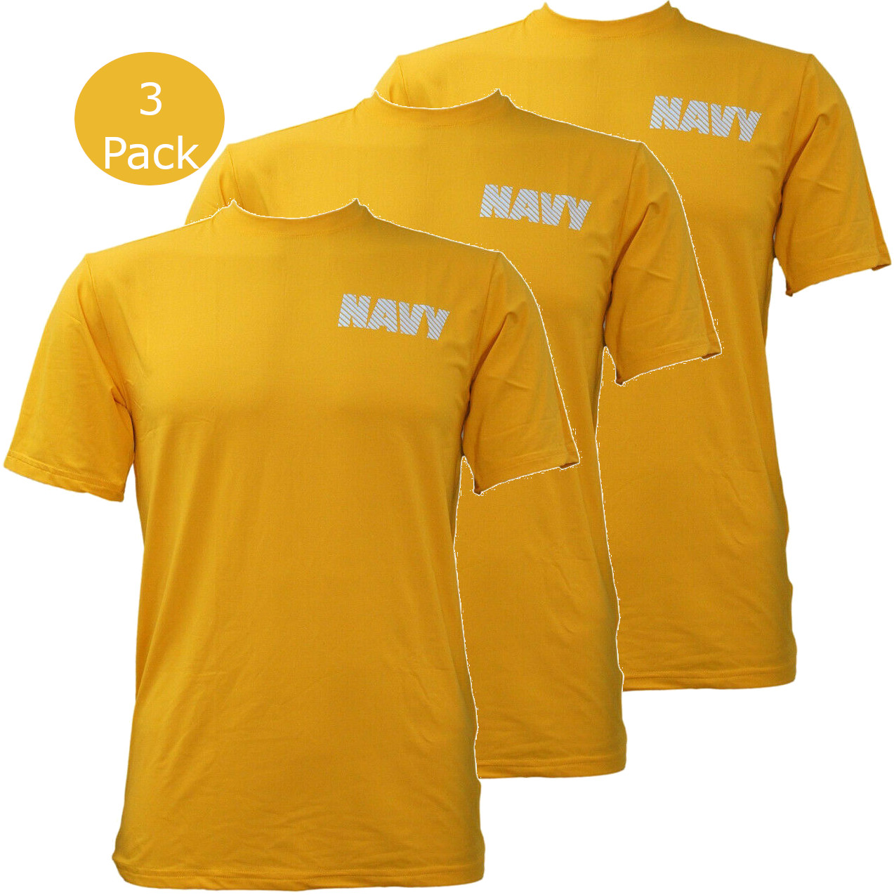 US Navy Women’s Gold PT Short Sleeve T-shirt Moisture Wicking T-shirt 3 Pack