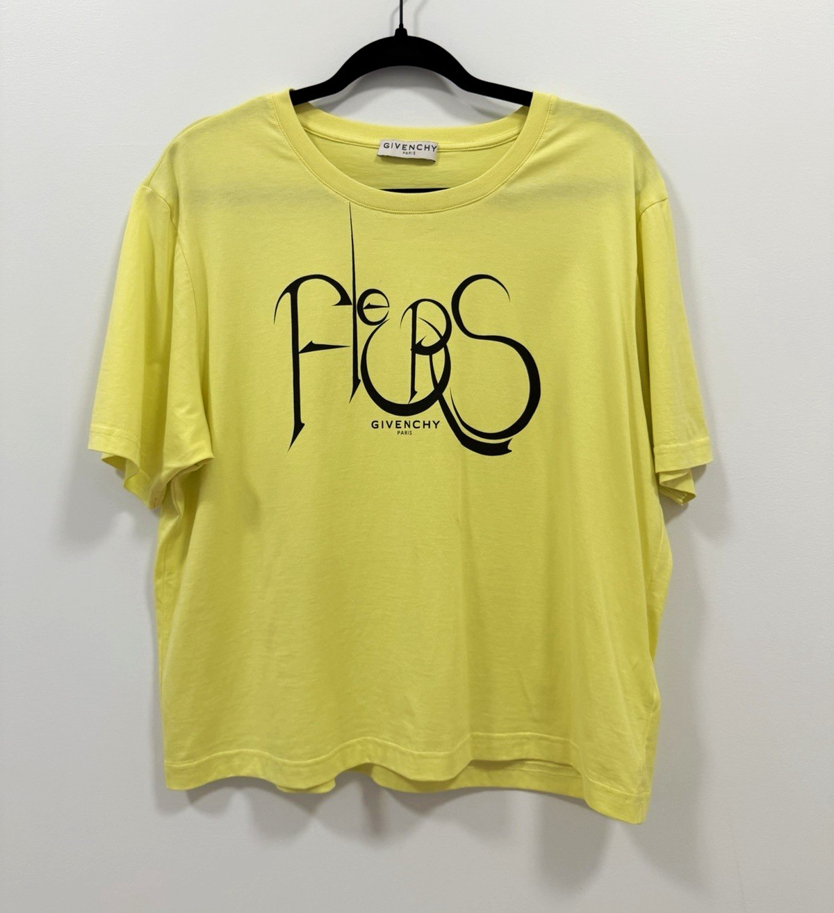 Givenchy Yellow Logo Graphic Cotton Jersey Crew Neck Tee Woman Regular Fit S