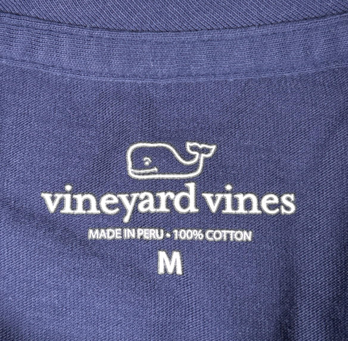 Vineyard Vines T Shirt Womens Medium Blue Pocket Tee Whale Graphic Back Logo