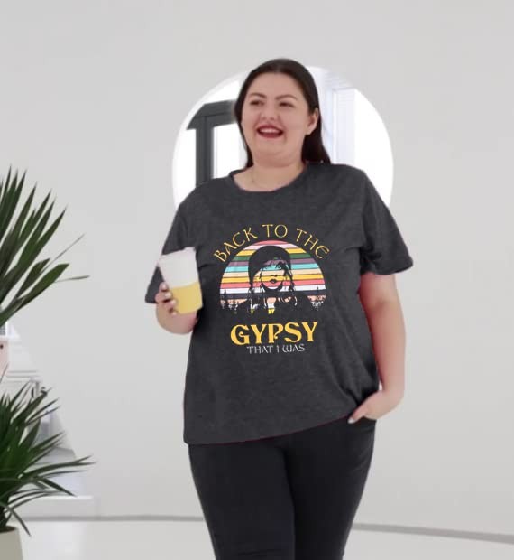 Plus Size Back to The Gypsy T Shirt (Dark Grey, XL)