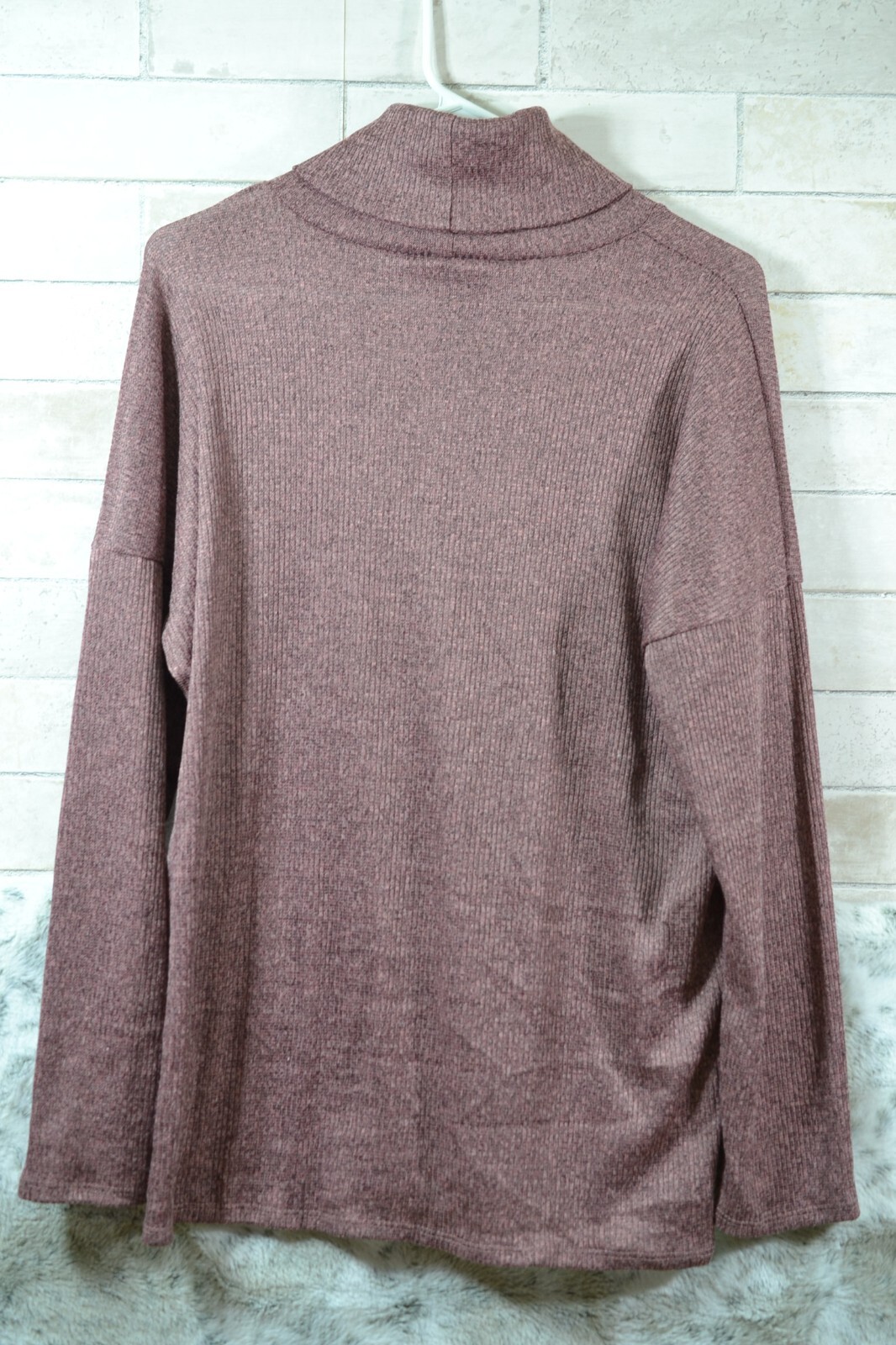 Fashion Nova Heather Mauve Knit Top Turtleneck Medium New