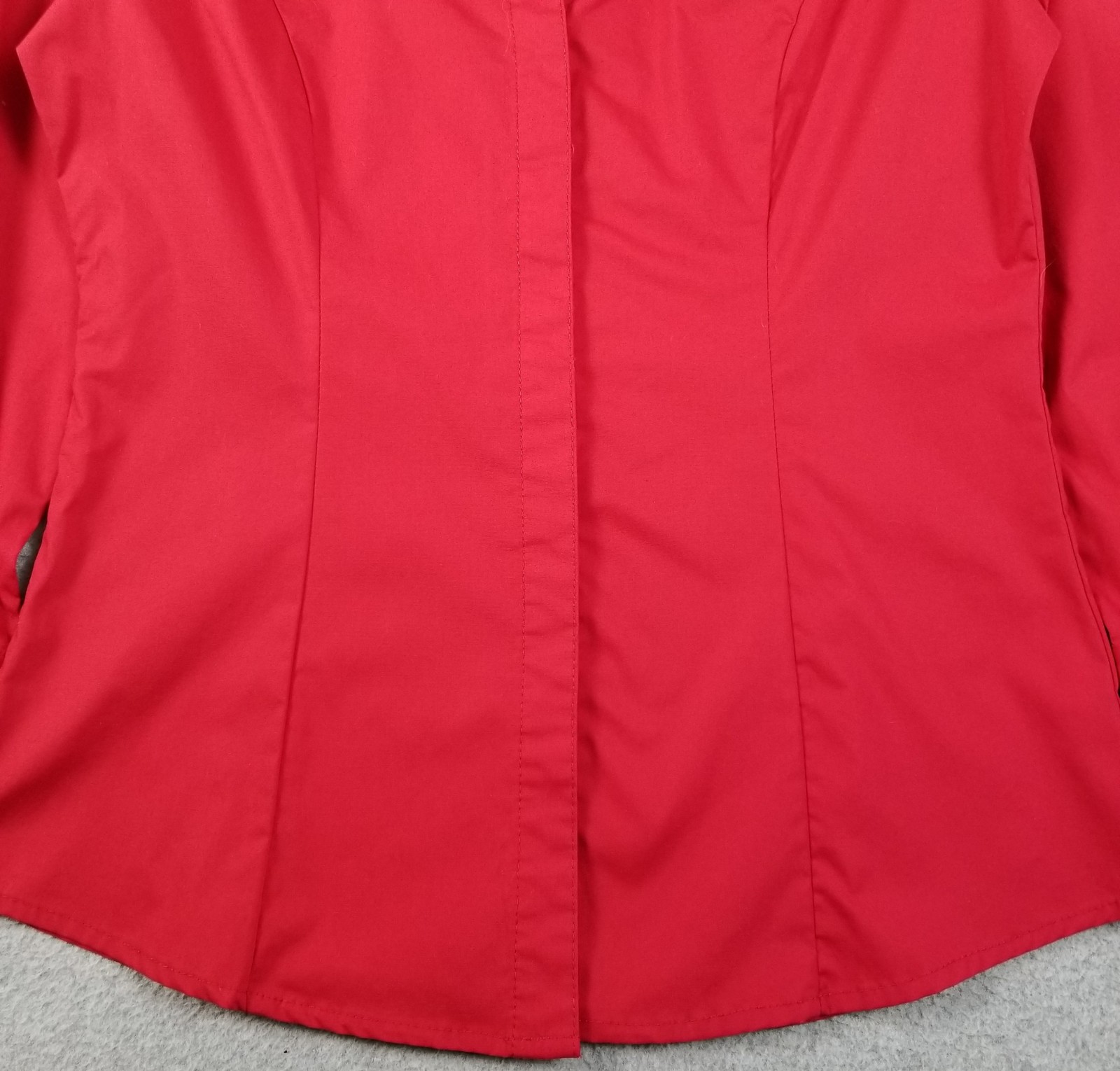 RIDERS Lee Button Up Shirt Women’s Small S Red 3/4 Sleeves Easy Care Stretch Top