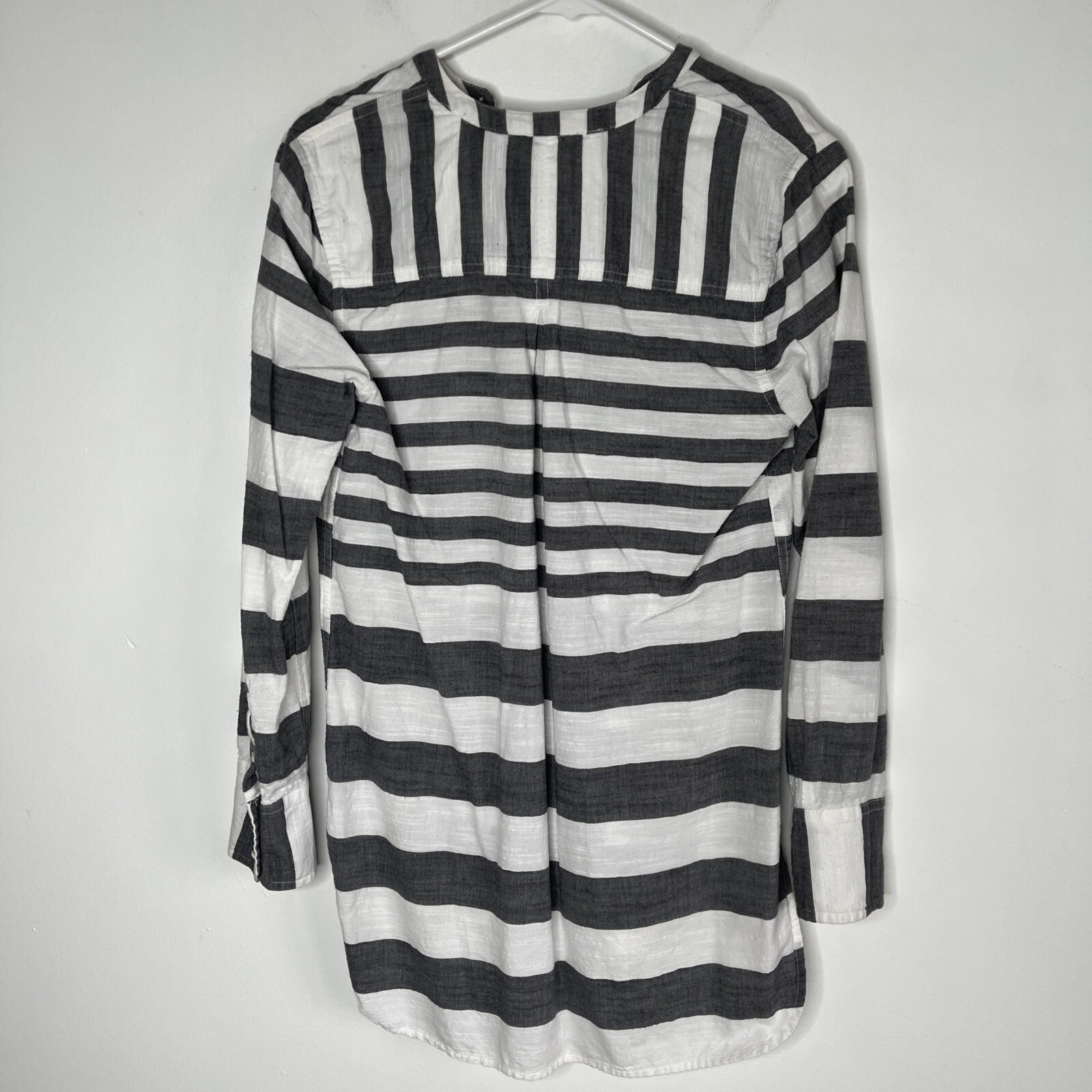 Merona Women’s Striped Cotton Boho Tunic Top Size M Coastal Beachy Blouse