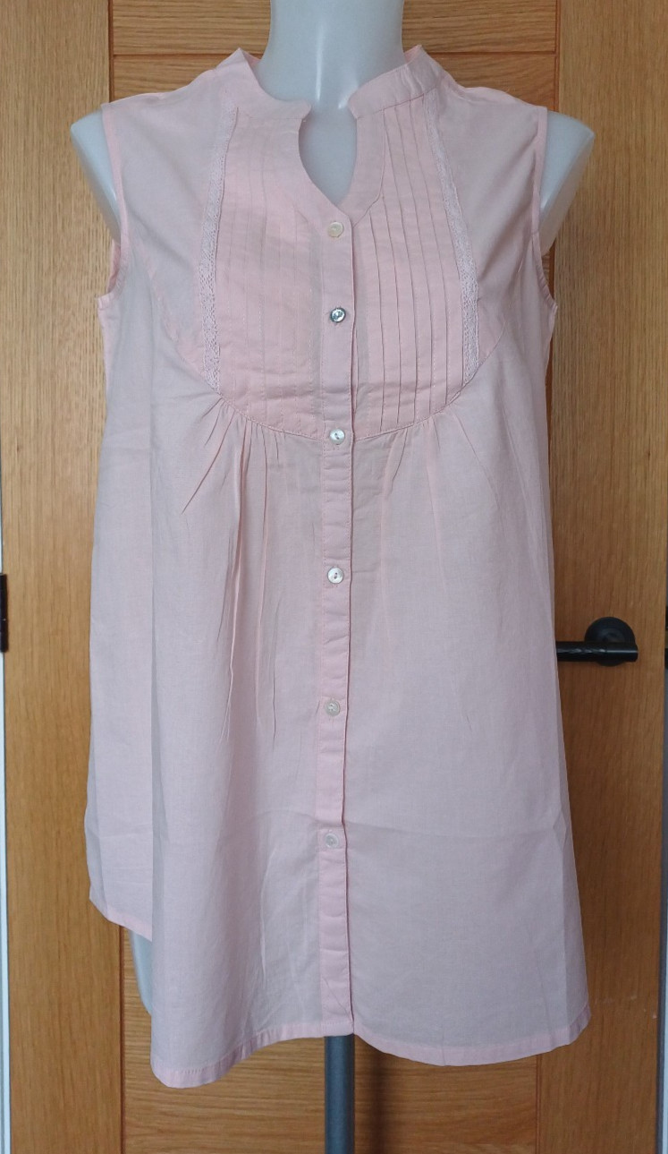 NWT EX Store Yours Size 14 18 22 24 Womens Sleveless Smock Style Top Pink +