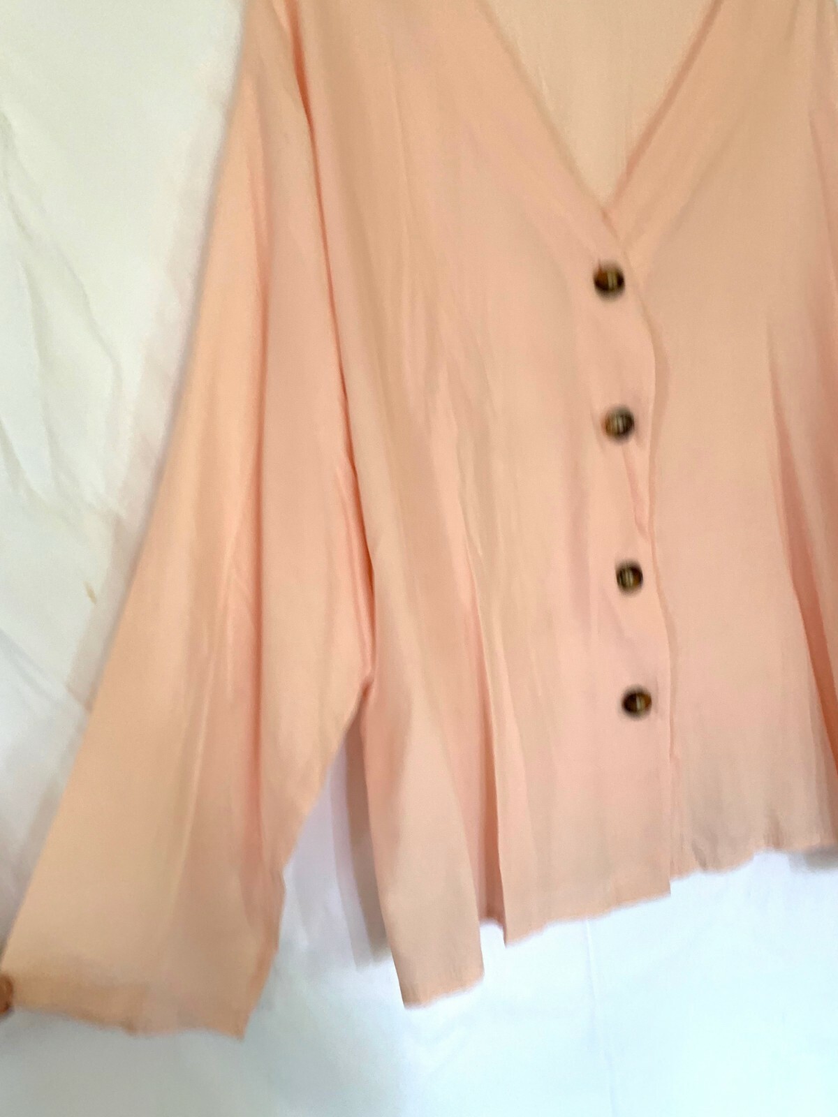 ZANZEA COLLECTION, WOMEN’S XXXL SOFT PINK LIGHTWEIGHT BUTTON FRONT TOP, NWOT