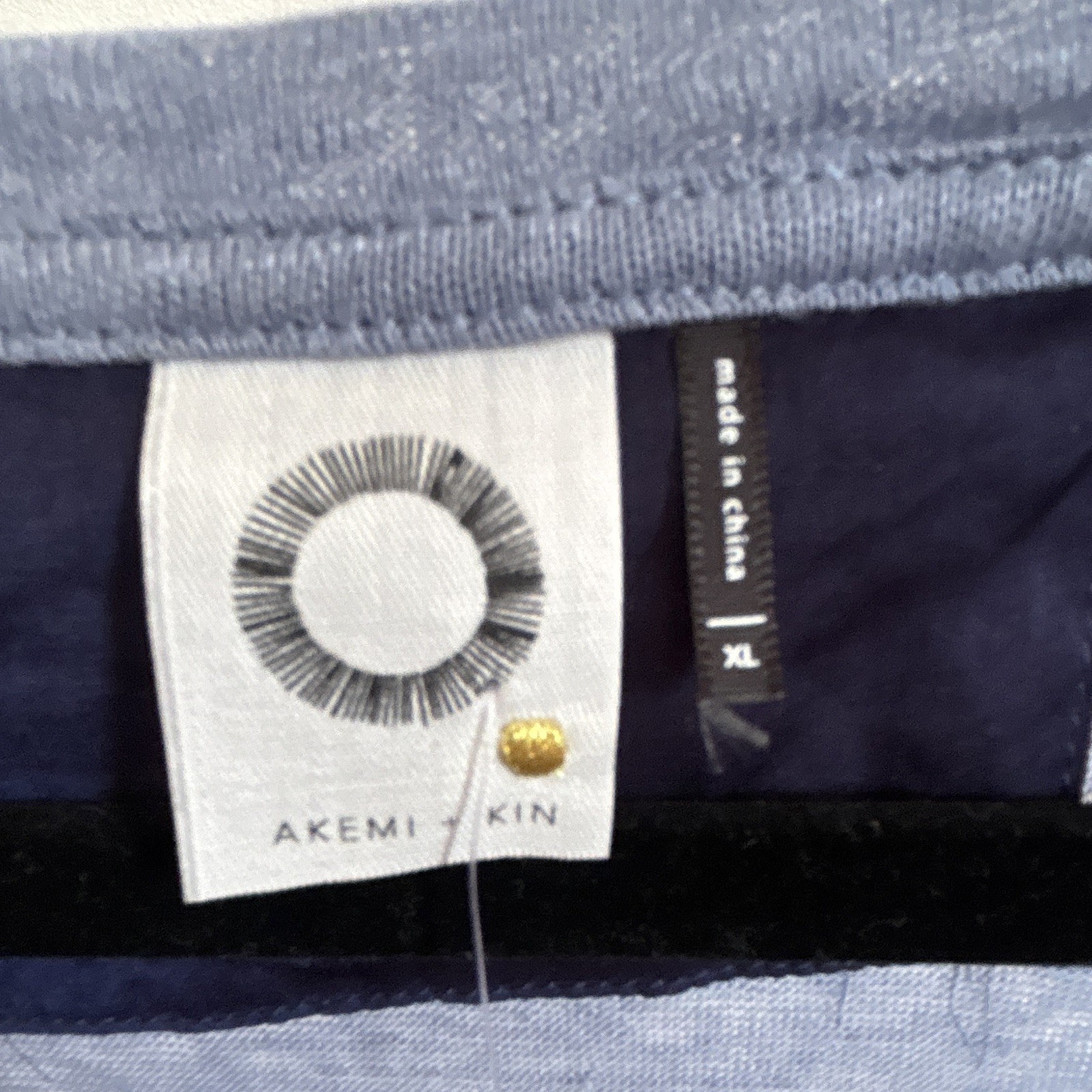 Anthropologie Akemi + Kin Women’s XL Blue 100% Linen Scoop Neck Pullover Tee