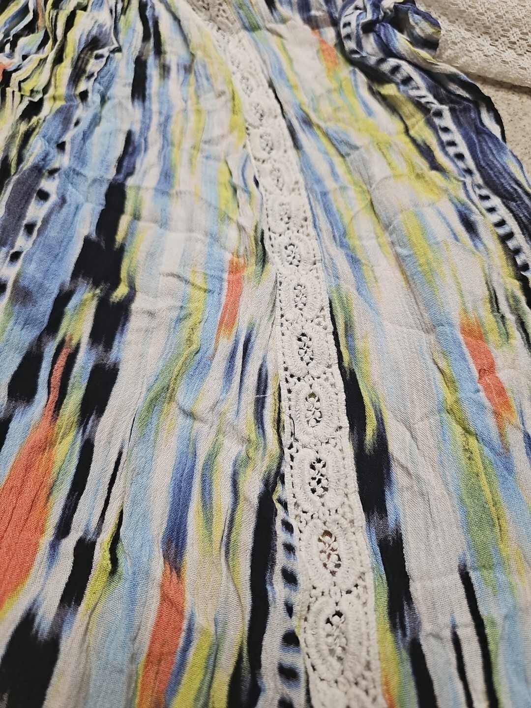 Harper And Liv Women’s Multicolored Striped Long Sleeve Blouse With Lace Size Xl