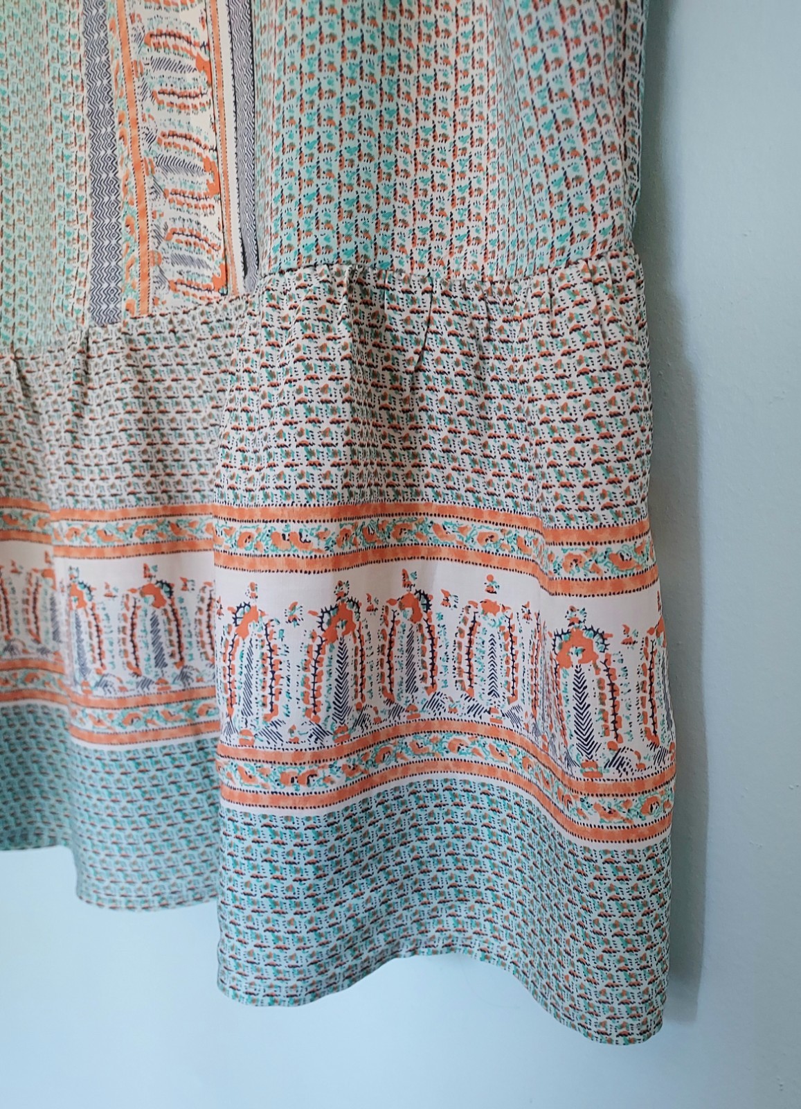 Anthropologie Size Large Lucy & Laurel Print Peplum Blouse Top NEW NWT Boho