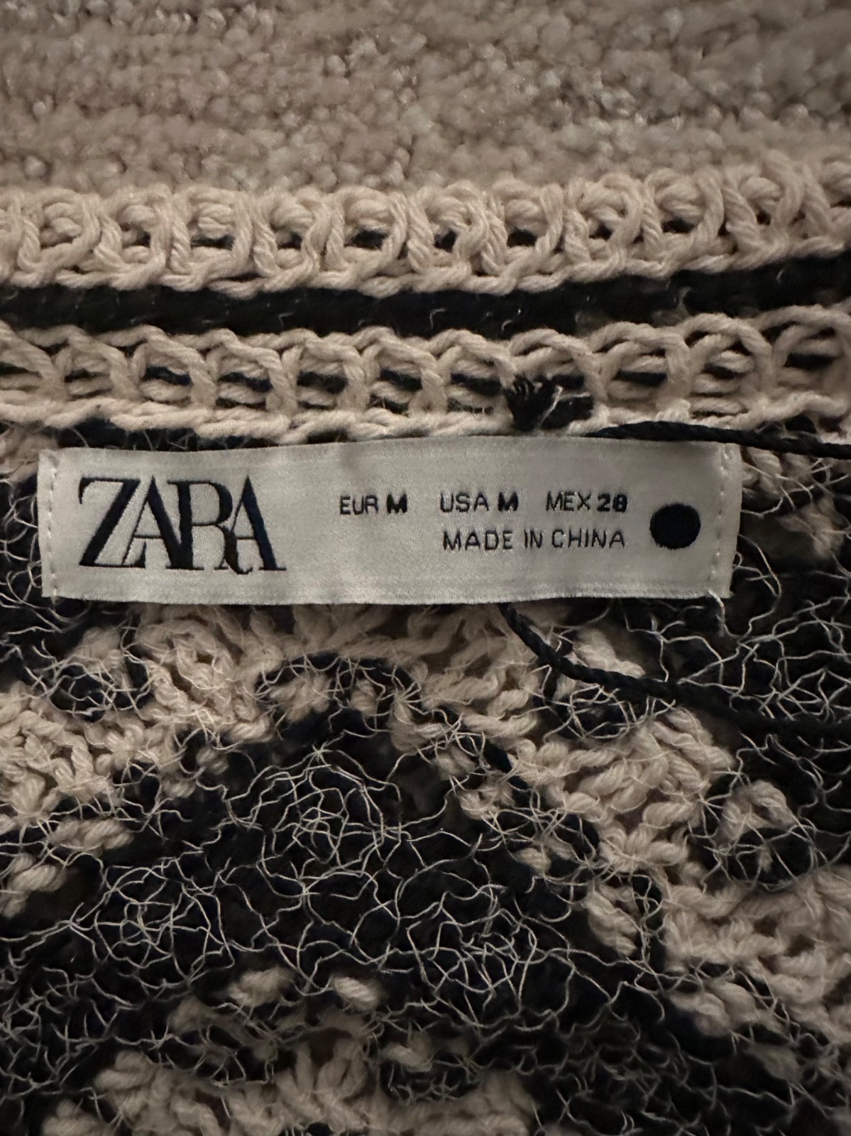 Zara Limited Edition Crochet Kimono with Belt – size M