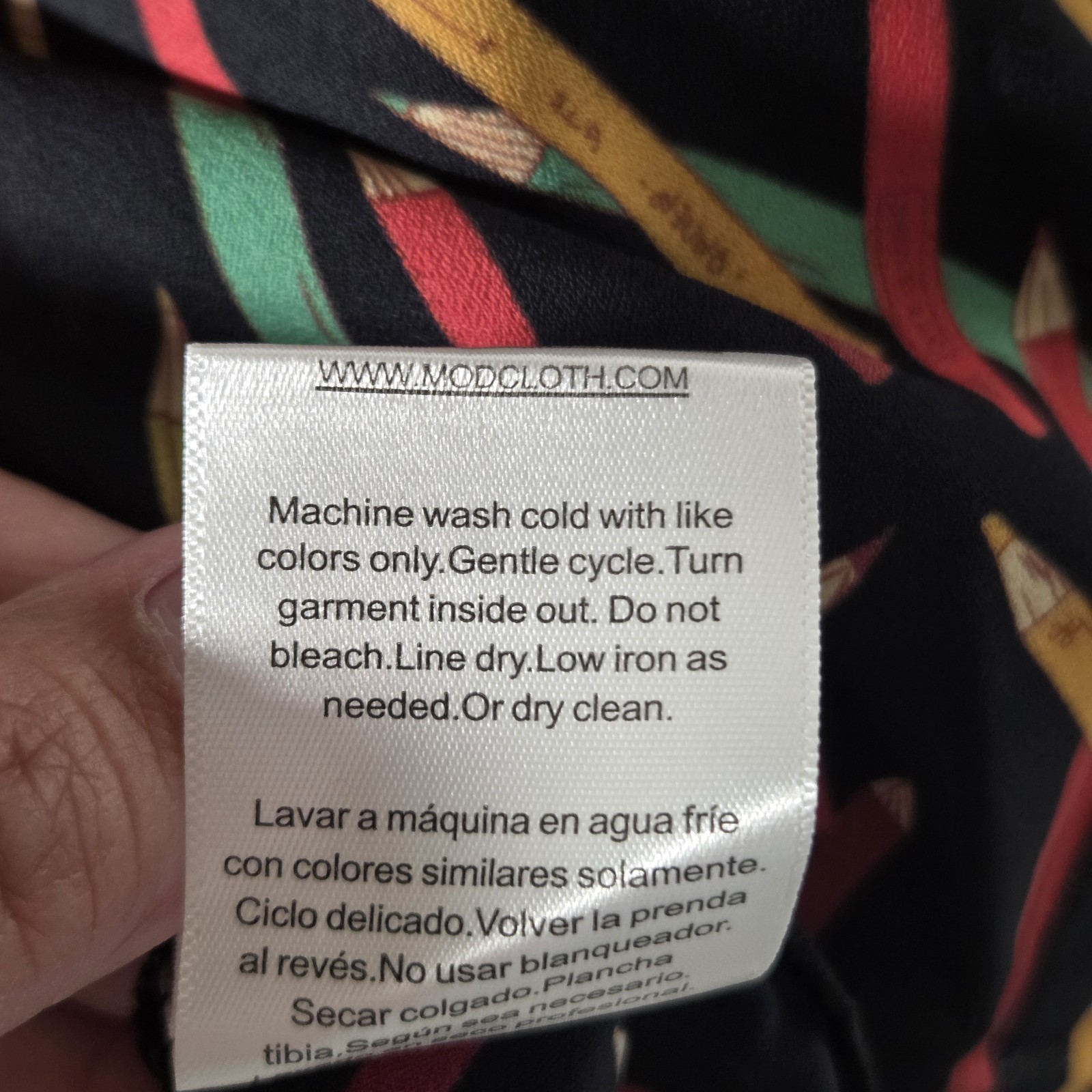 ModCloth Pencil Print Button Up Blouse Women’s L Black Long Sleeve Novelty Print