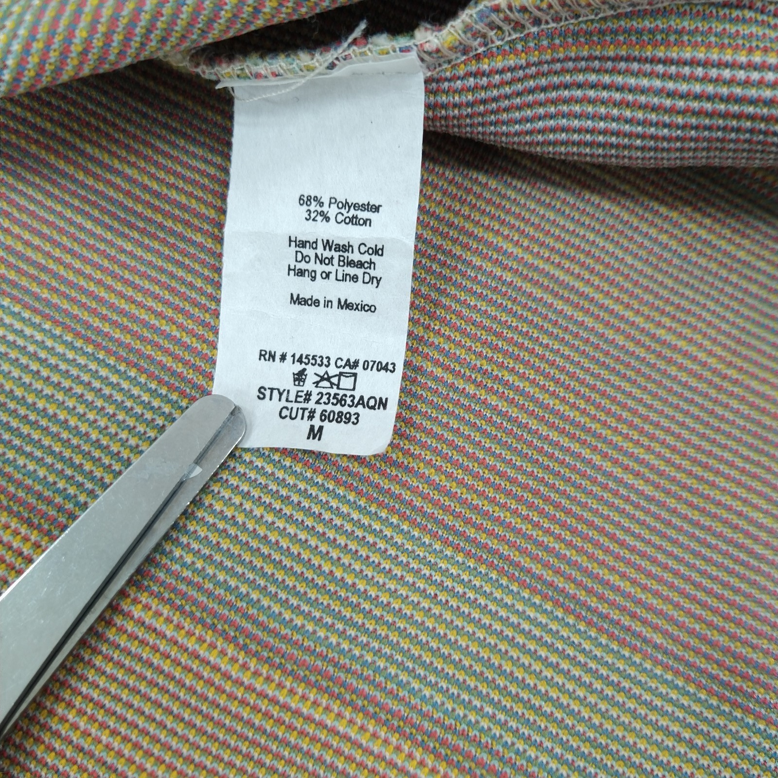 W5 Women’s TankTop White Blue Green Yellow Stripe Sleeveless Shirt Blouse Size M