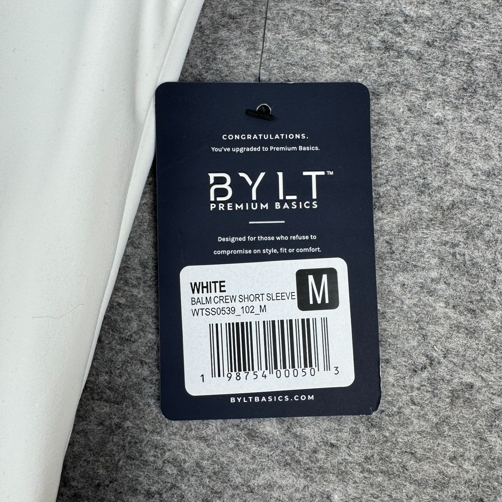 BYLT Premium Basics Balm Crew Shirt Nylon Stretch White Womens Medium M