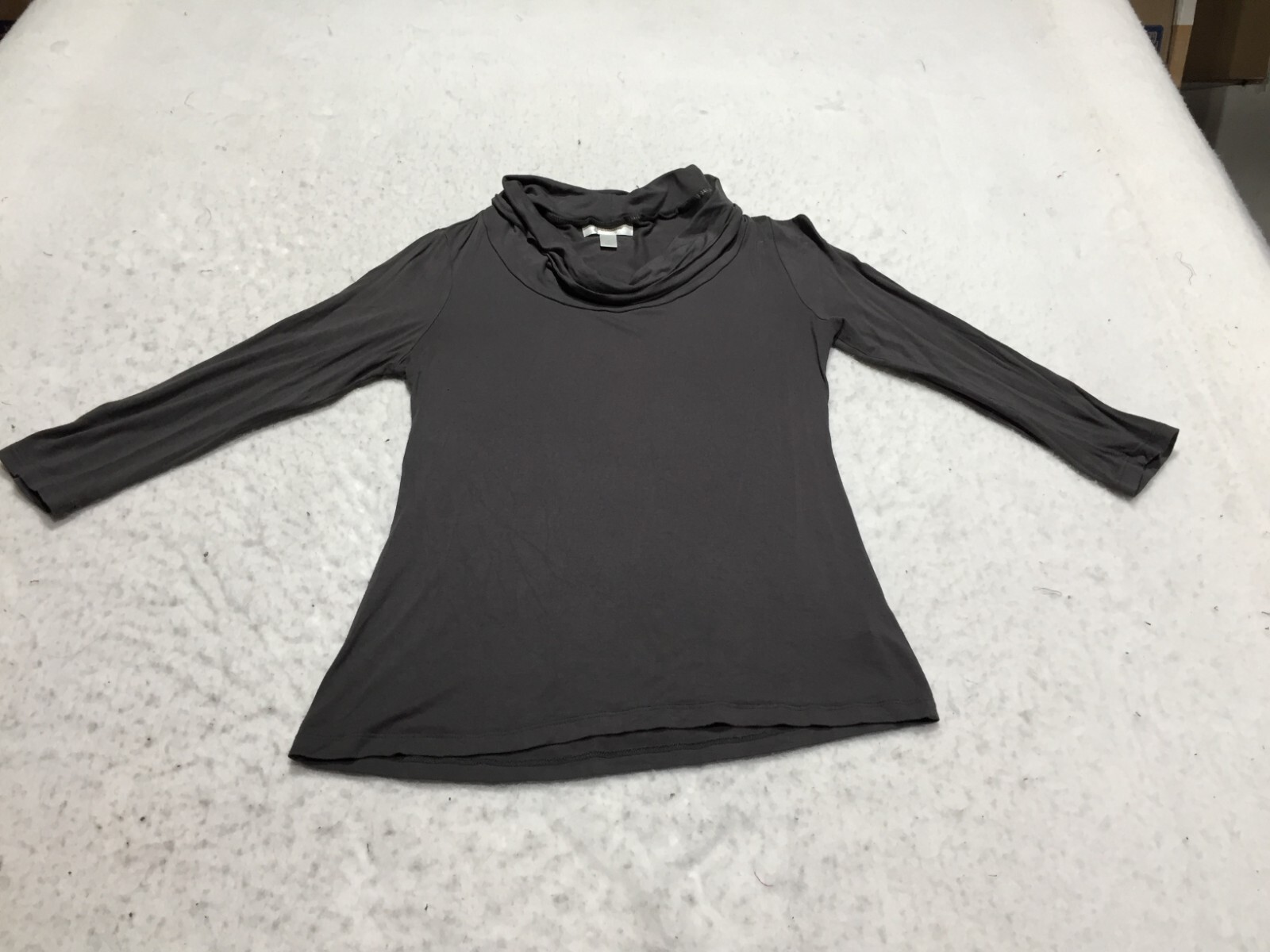 Dressbarn Blouse Womens S Small Gray Long Sleeve Turtle Neck