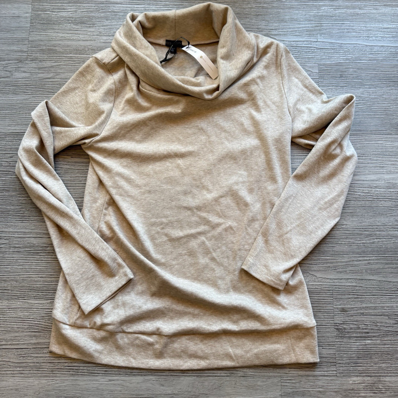 Coco + Carmen Women’s Oatmeal Cowl Neck Long Sleeve Tunic Top Size S/M NWT