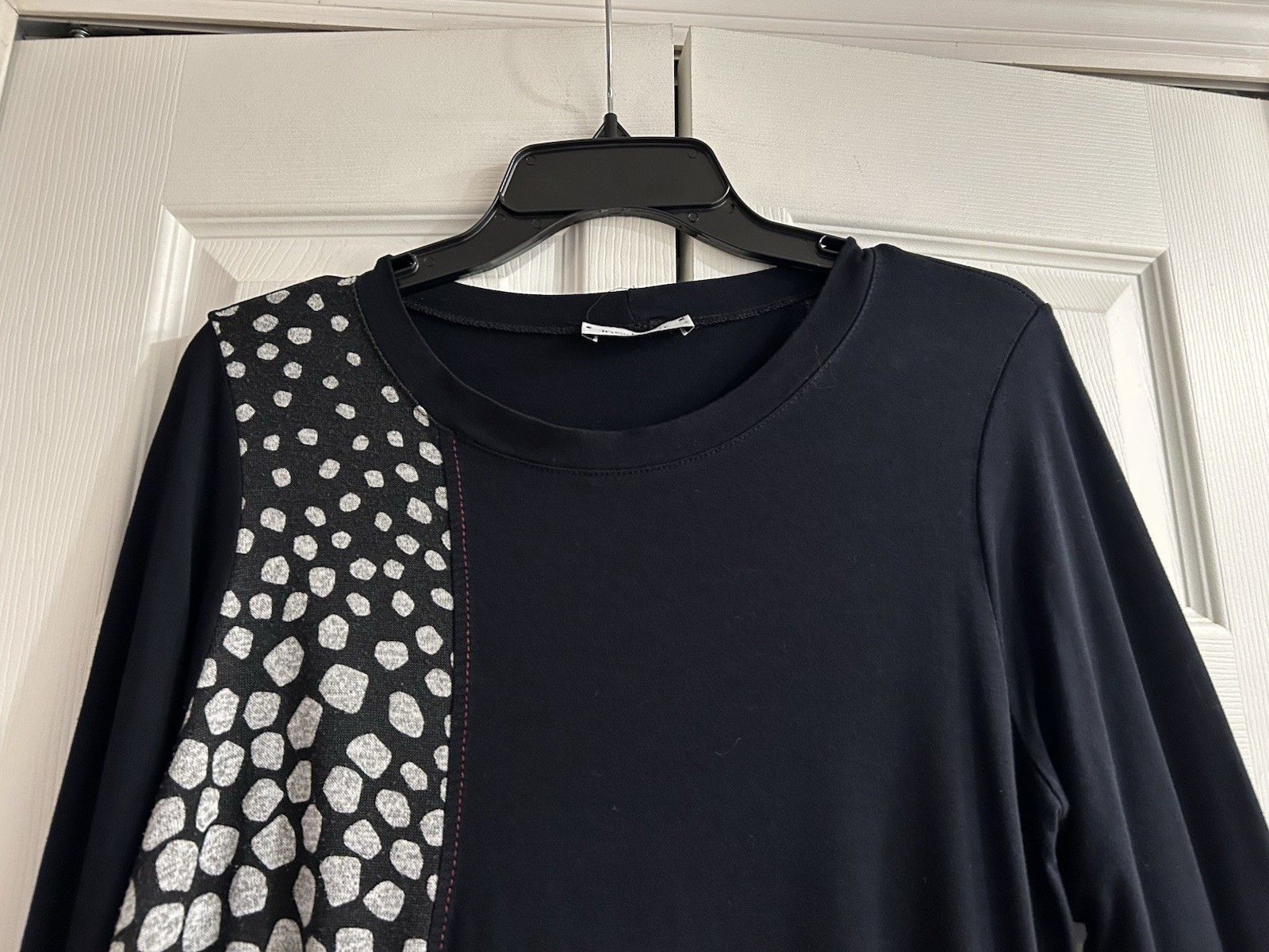 Inside Out Top Funky Trendy Jersey knit Tunic Top w/ Pocket~Asymmetric~38 bust~L