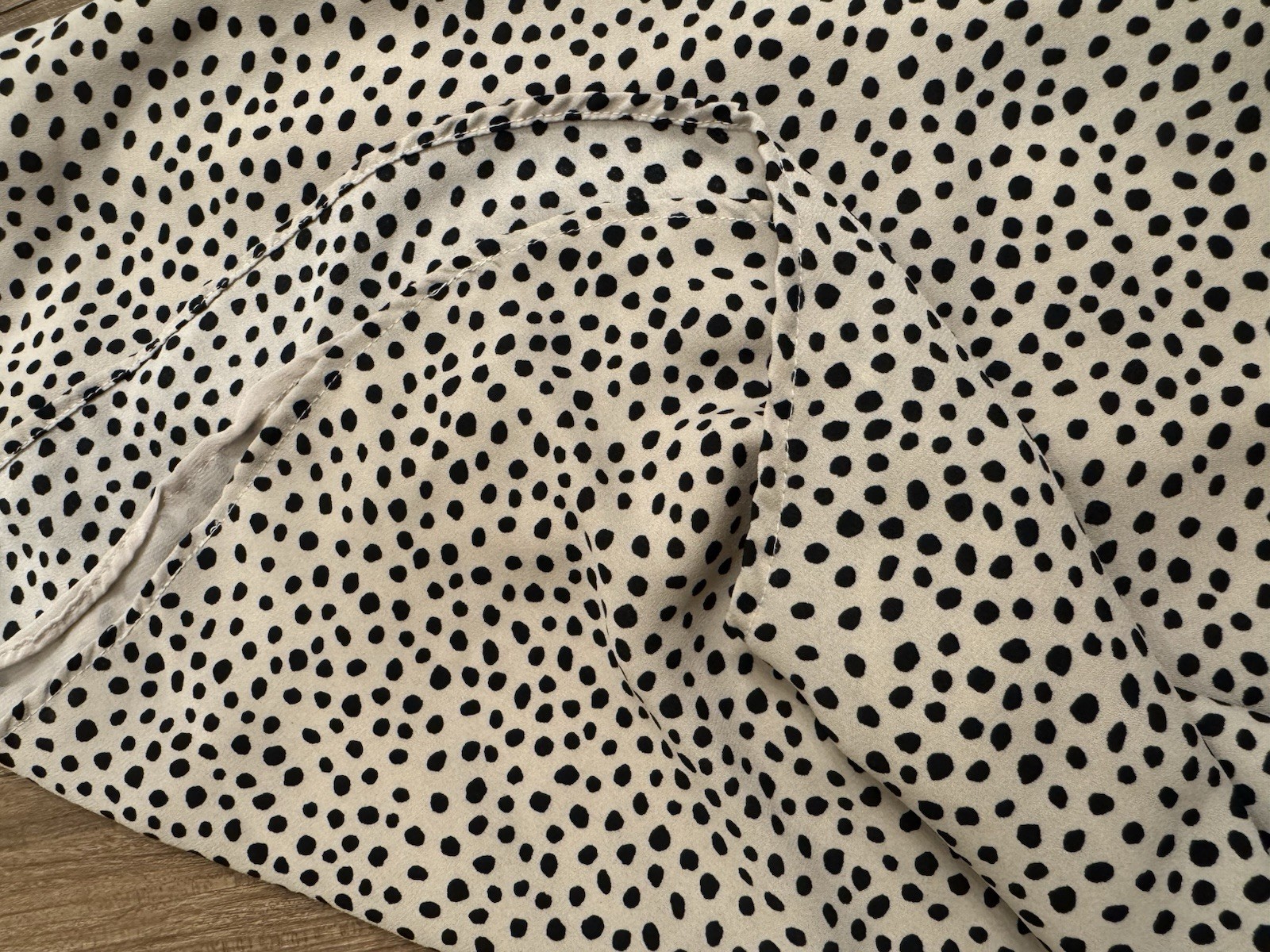 Woman Pink Rose Beige/Black Polka Dot Spaghetti Strap Camisole Tank Top Size M